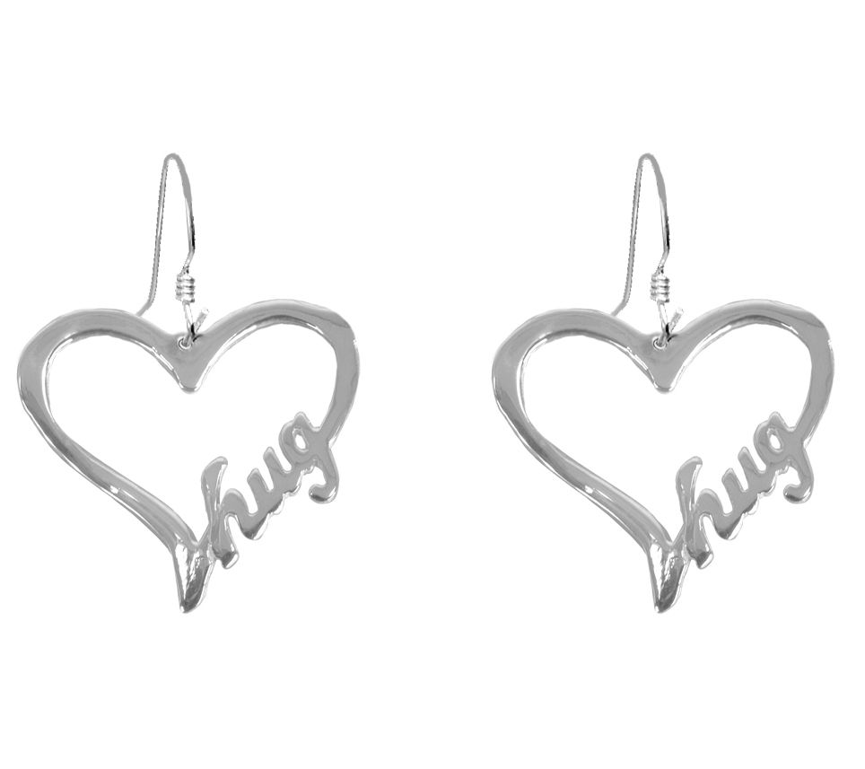 Open Heart "hug " Earrings, Sterling Silver