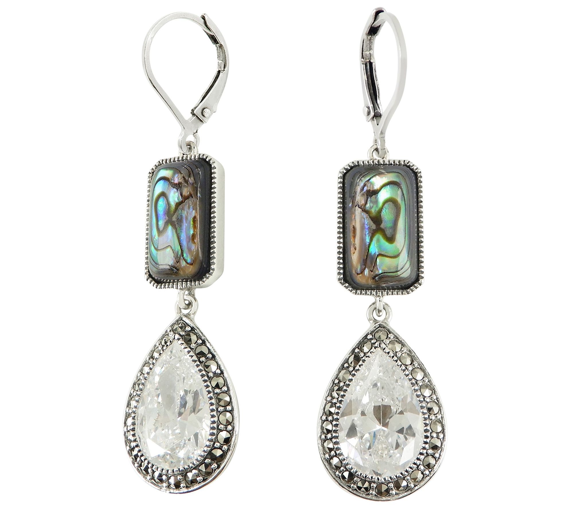 Suspicion Sterling Multi-Gemstone & Marcasite Dangle Earrings