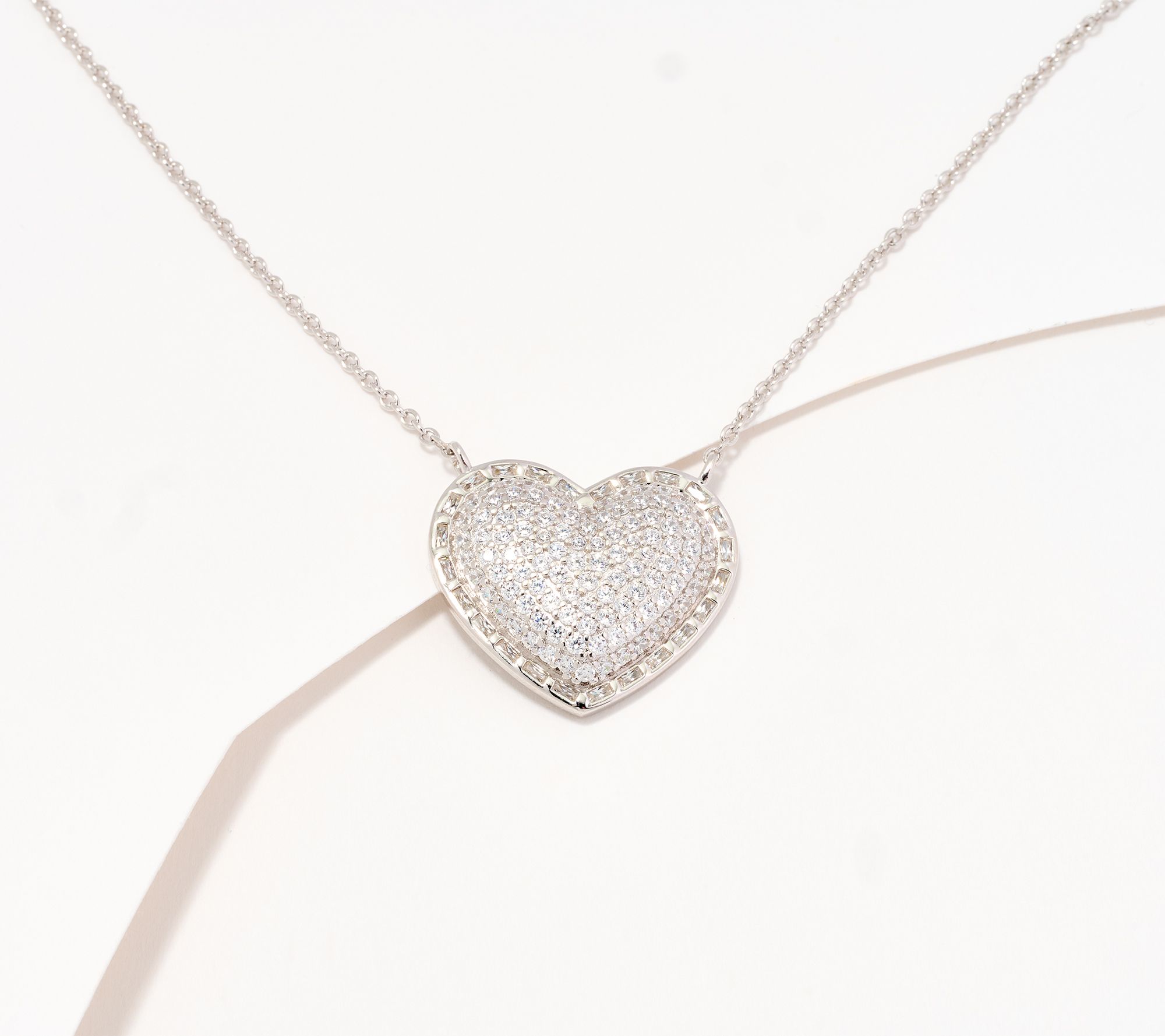Diamonique x Kathy Levine Be Still My Heart Necklace, Sterling Silver