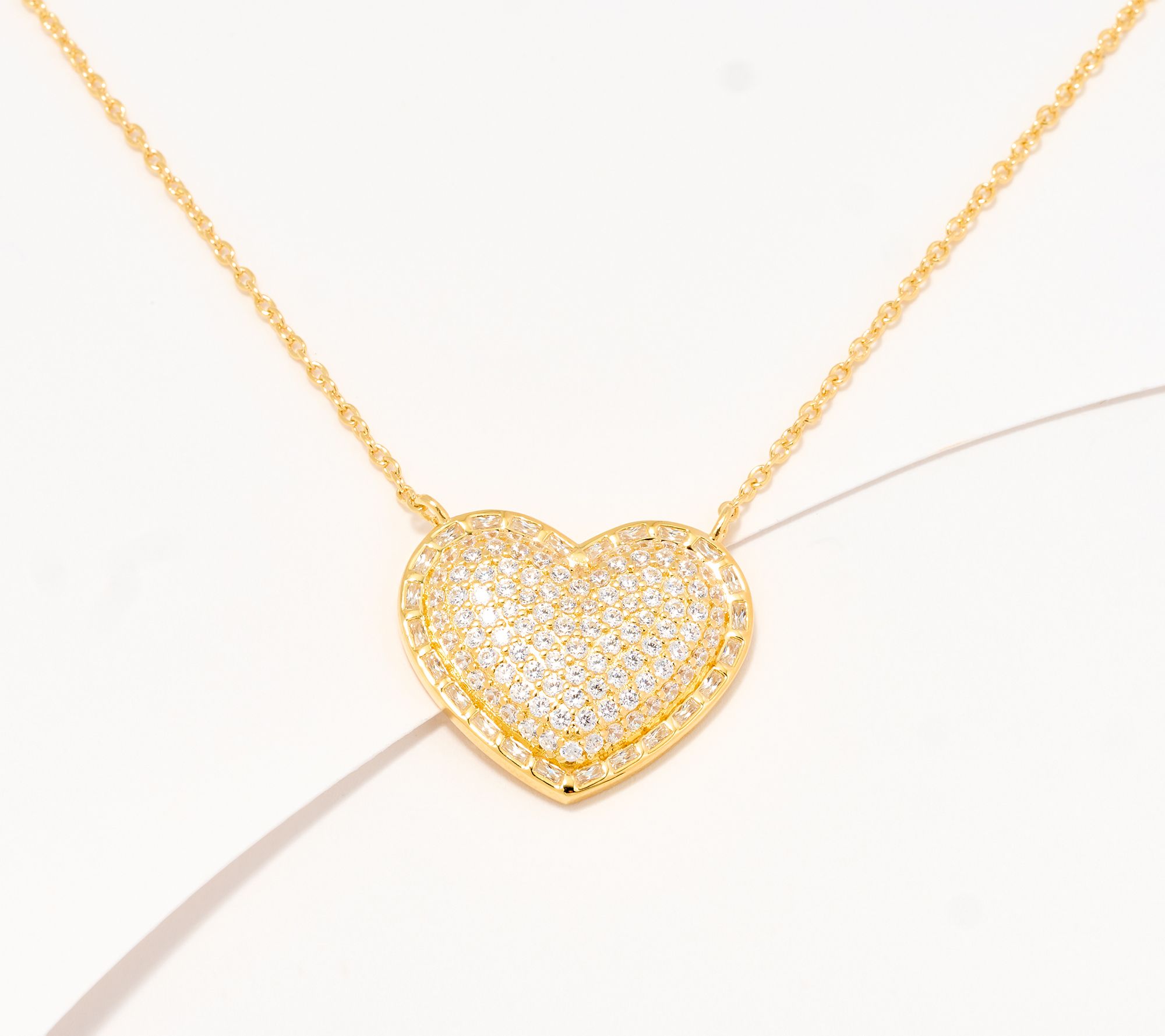 Diamonique x Kathy Levine Be Still My Heart Necklace, Sterling Silver