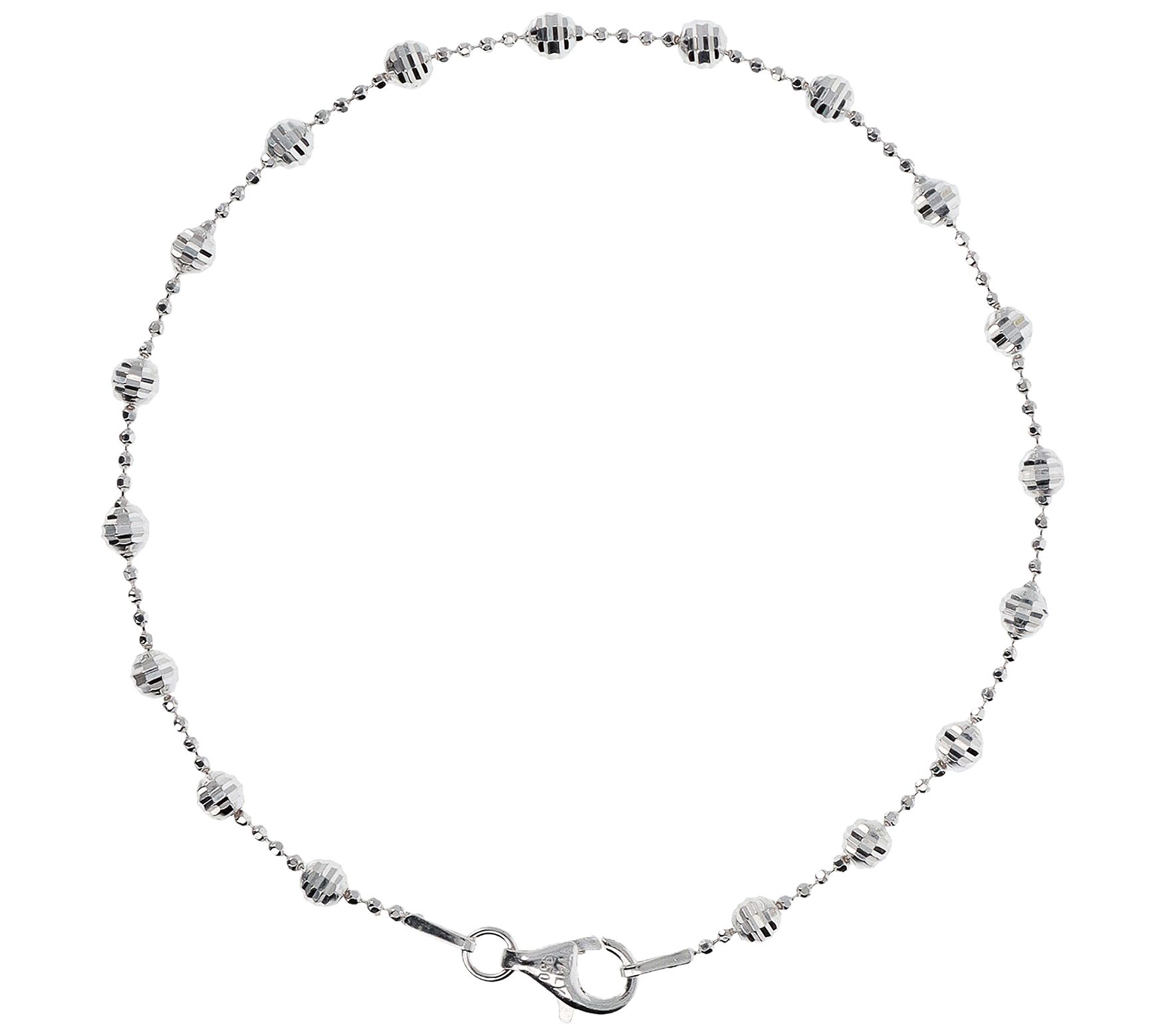 UltraFine Diamond Cut Bead Station Bracelet 2.0g