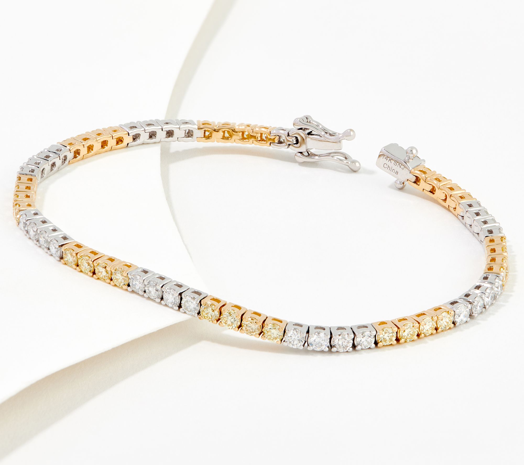 "As Is" Affinity Diamonds Pink or Yellow Bracelet, 14K