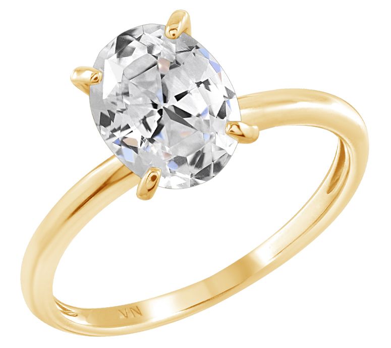 Diamonique 2.00 cttw Choice of Cut Solitaire Ring, 14K Gold