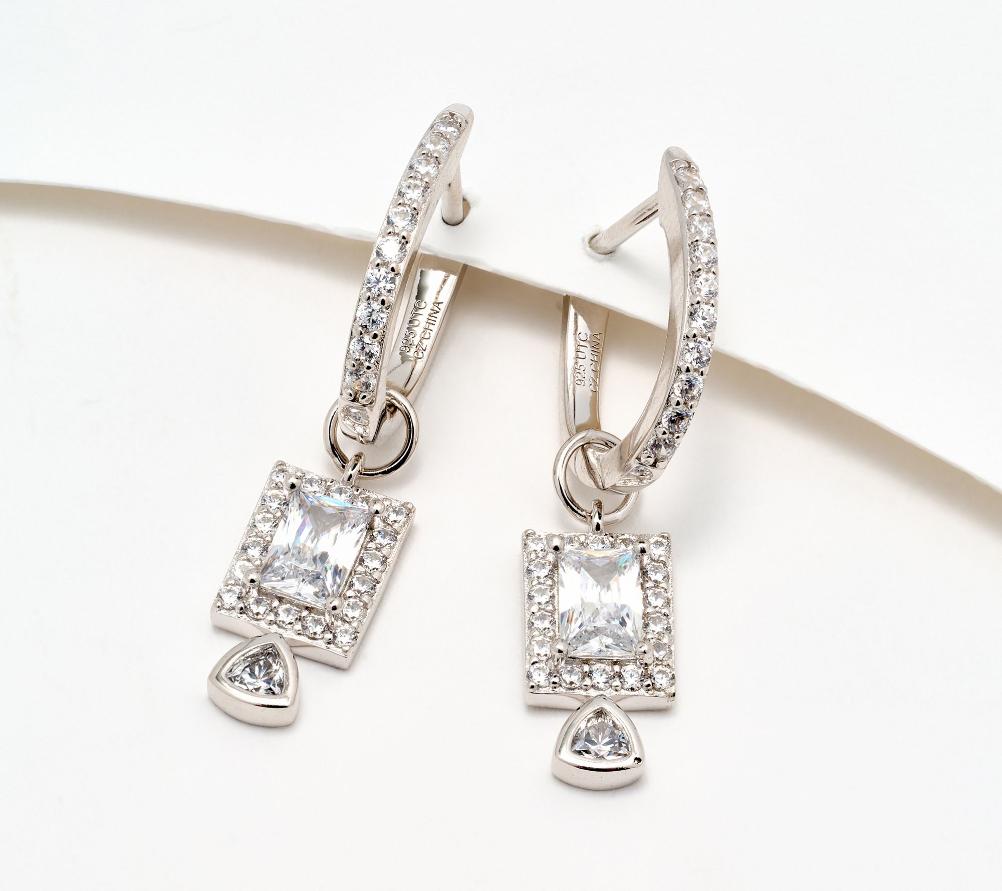  Diamonique x Kathy Levine Star Power Earrings, Sterling Silver