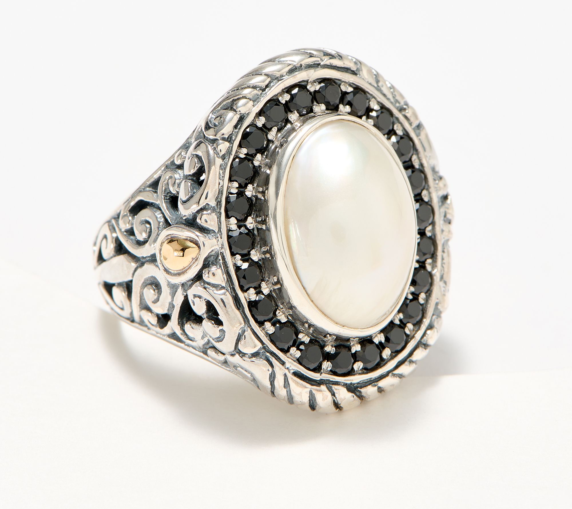  "As Is" Artisan Crafted by Robert Manse Sterling & 18K Pearl Gem Ring