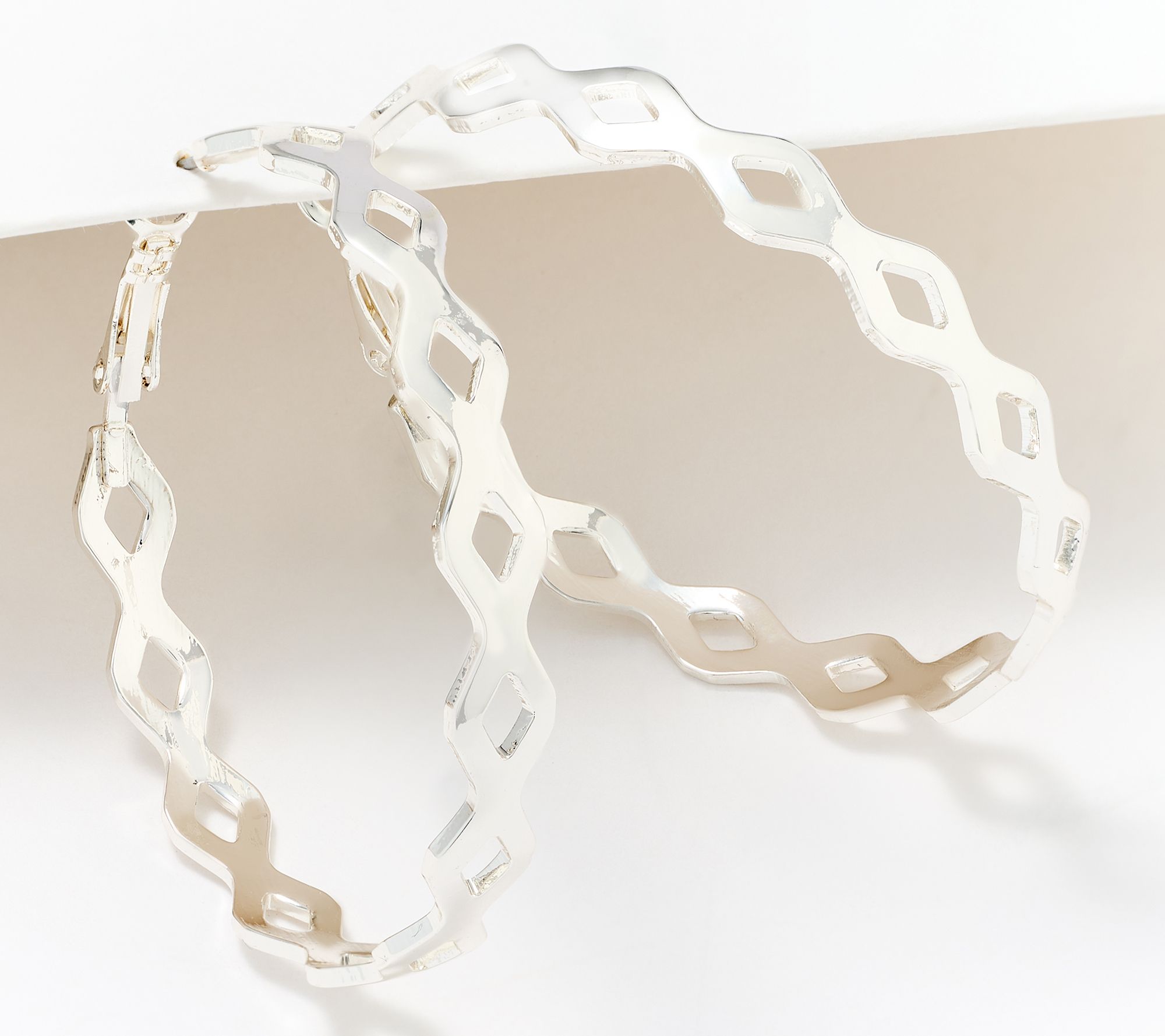 "As Is" Joan Rivers Diamond Shape Openwork Hoop