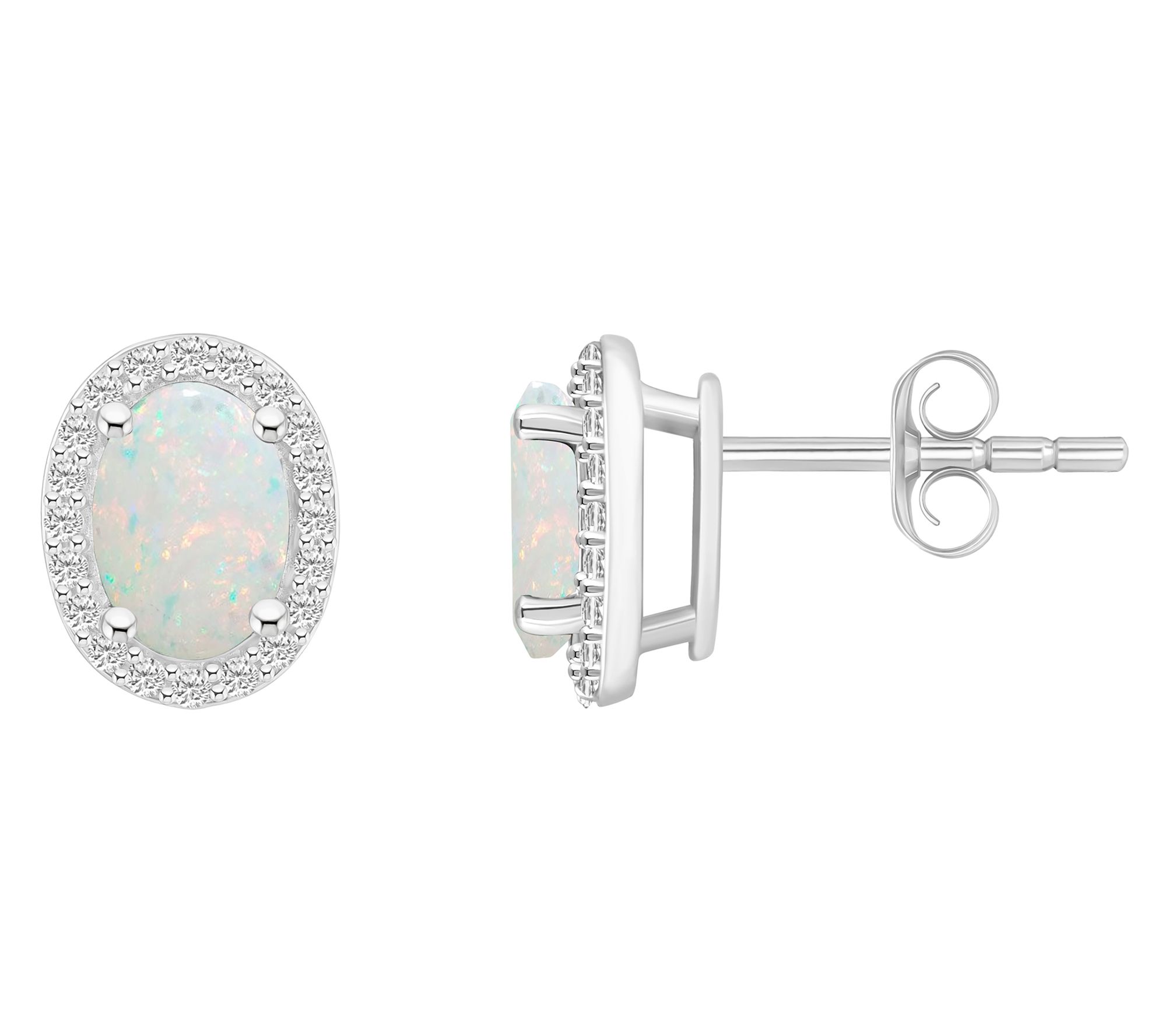 Affinity Gems Oval Created Gemstone Stud Earrings, 10K Gold