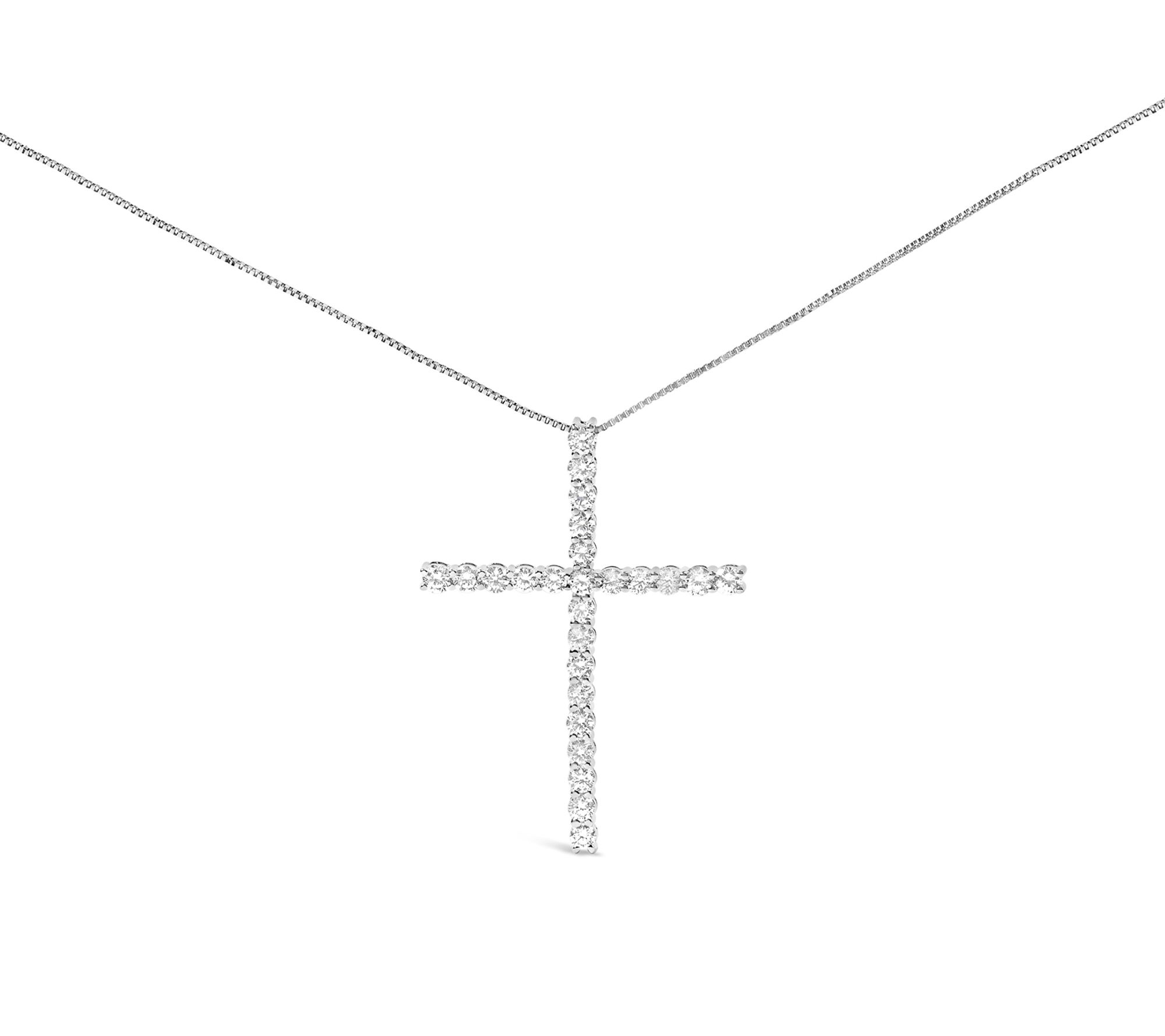 Haus of Brilliance Lab-Grown Diamond Cross Necklace, 14K