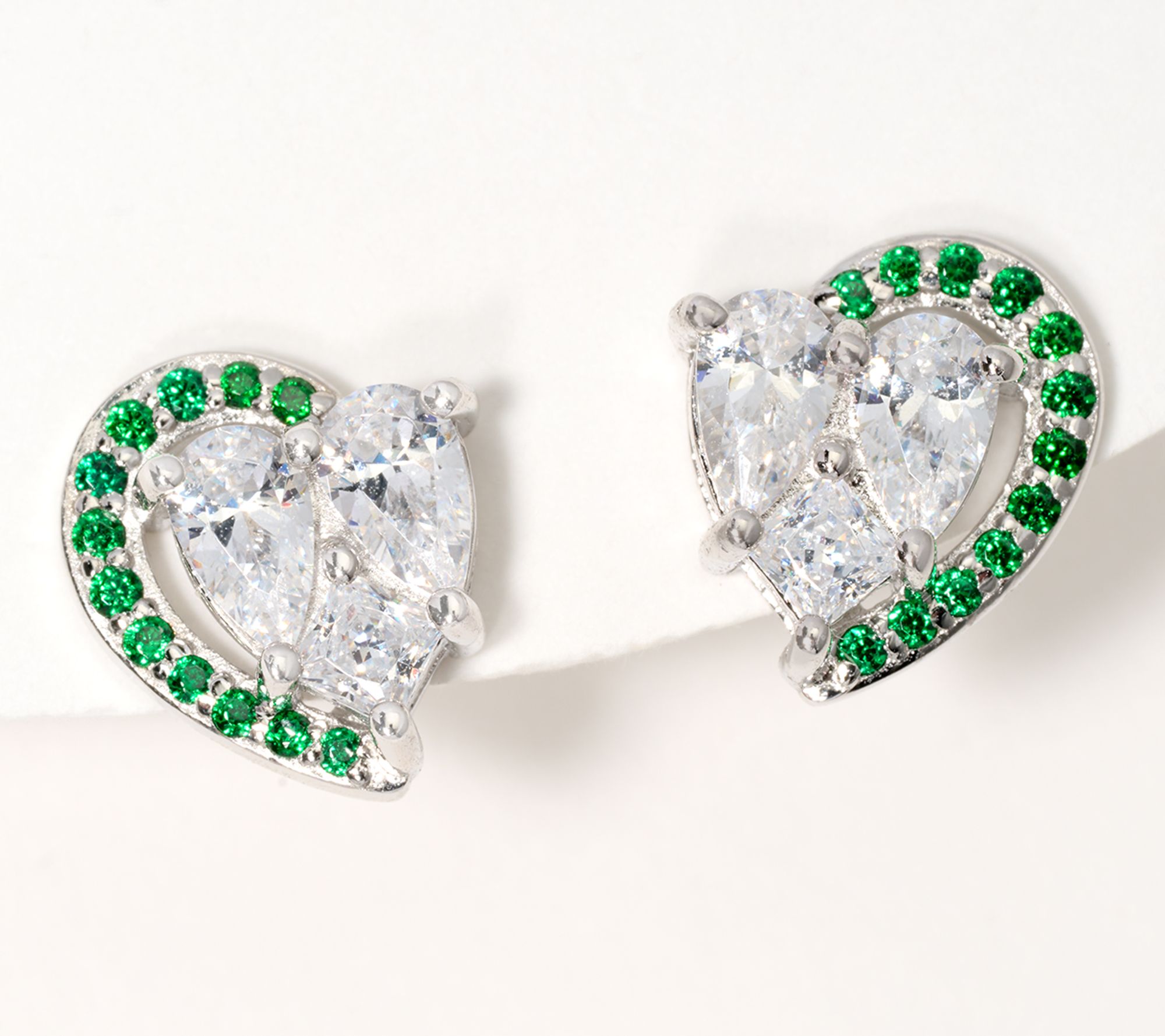 Diamonique x Kathy Levine Love Struck Heart Earrings, Sterling Silver