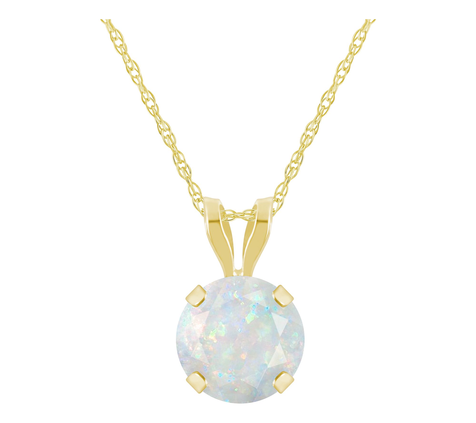 Affinity Gems Round Created Gemstone Necklace,10K Gold