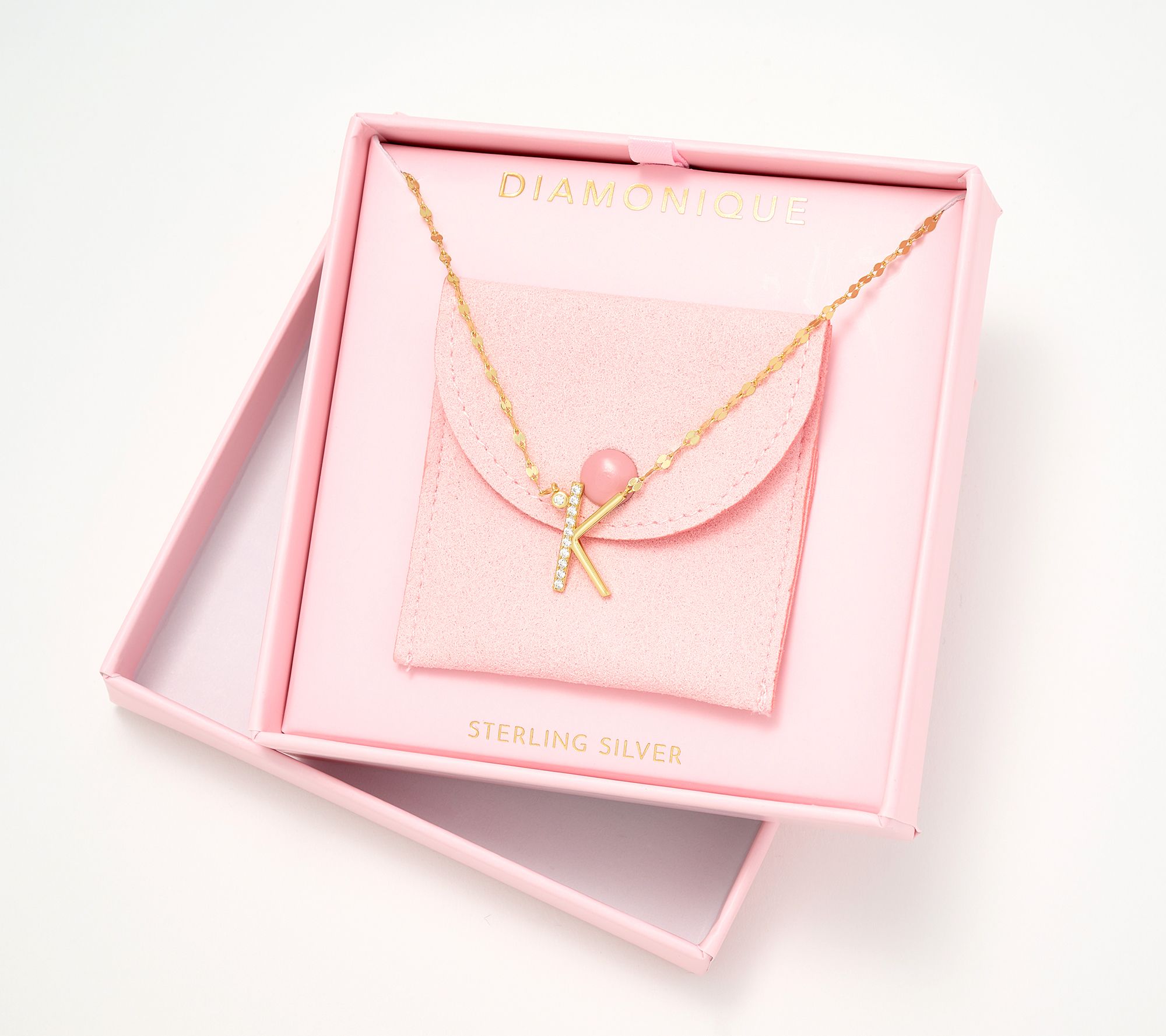 "As Is" Diamonique 14K Gold Plated Initial Necklace