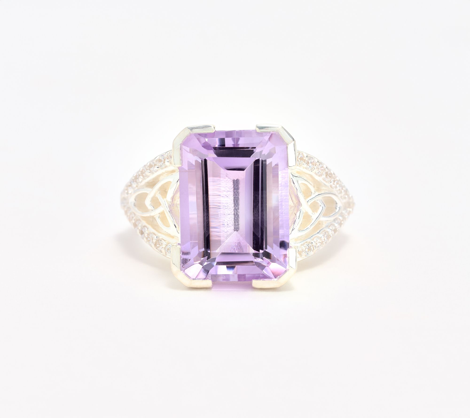 "As Is" JMH Jewellery Sterling Silver Large Gemstone Celtic Ring