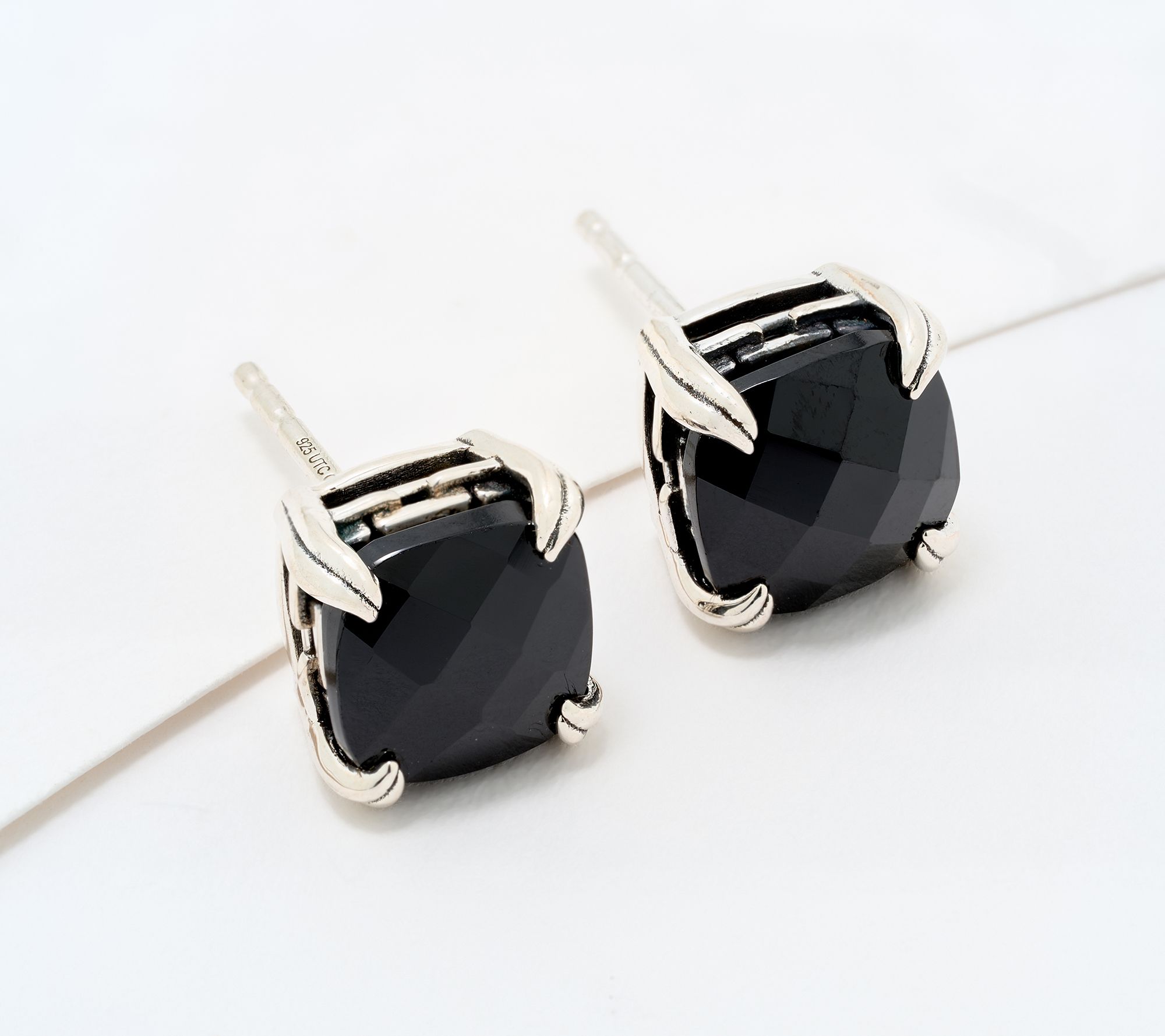 Christian James by Scott Grimes Sterling Silver Cushion Cut Stud Earrings