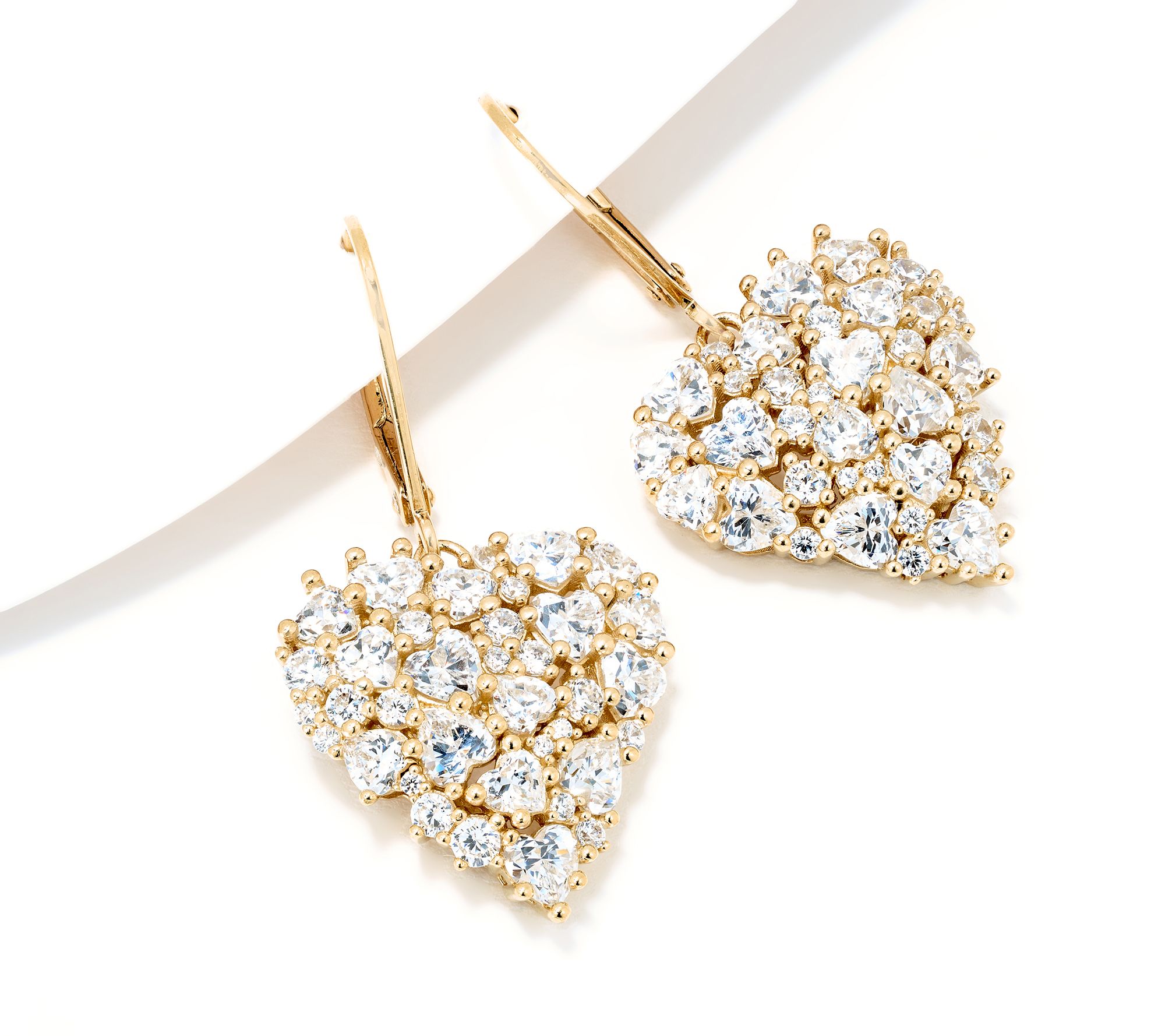  Diamonique x Lulu Frost Mixed Heart Leverback Earrings, Sterl