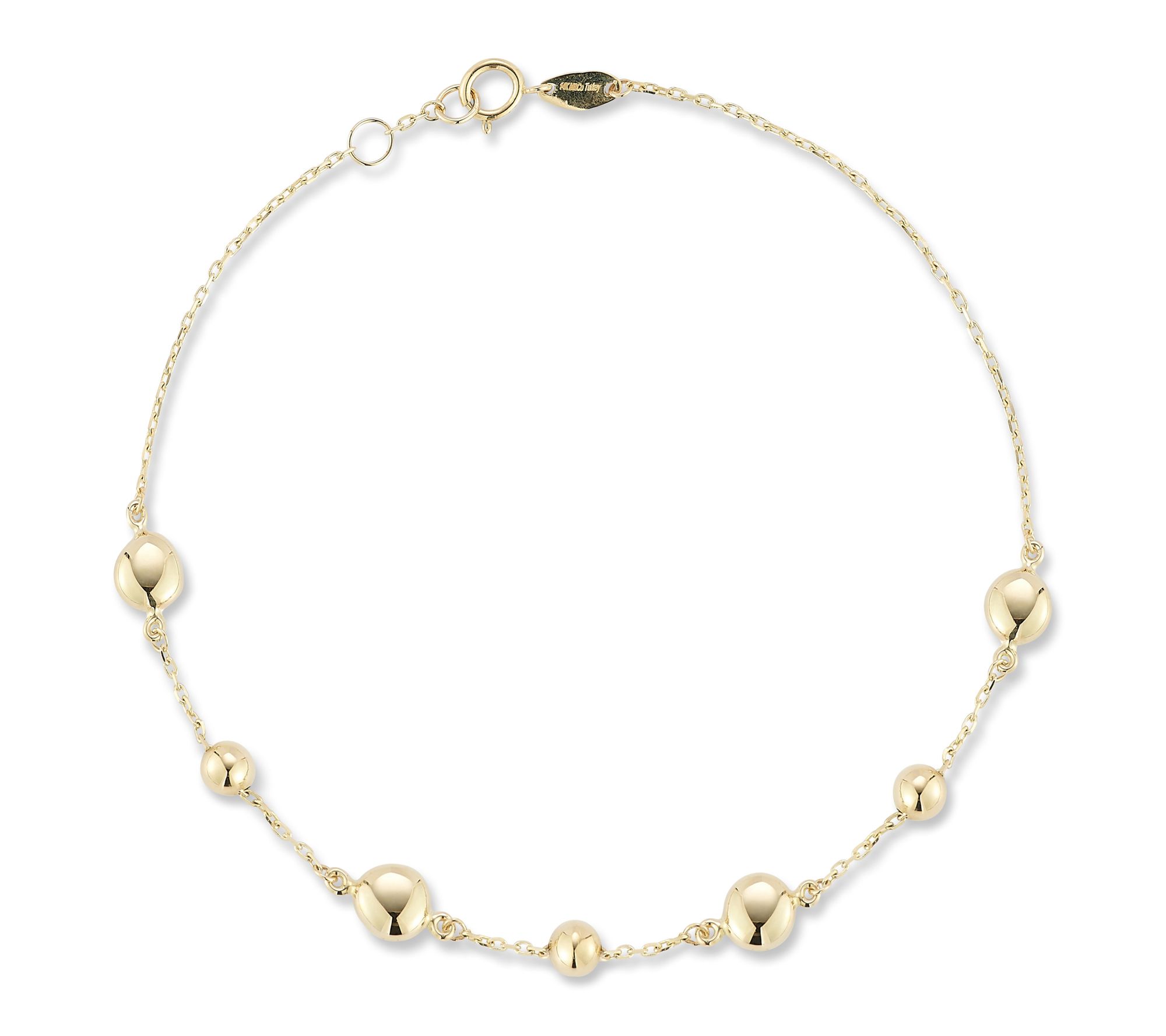Luminosa Gold Ball & Disc Station Bracelet, 14K