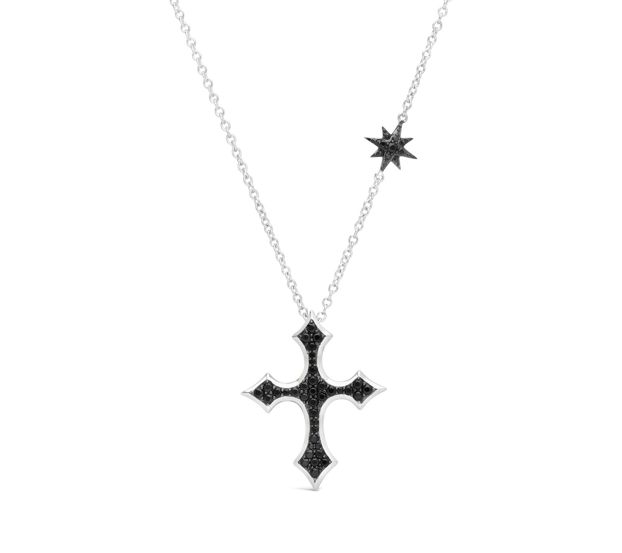 Margo Manhattan Sterling Silver Spinel FAITH Cross Necklace