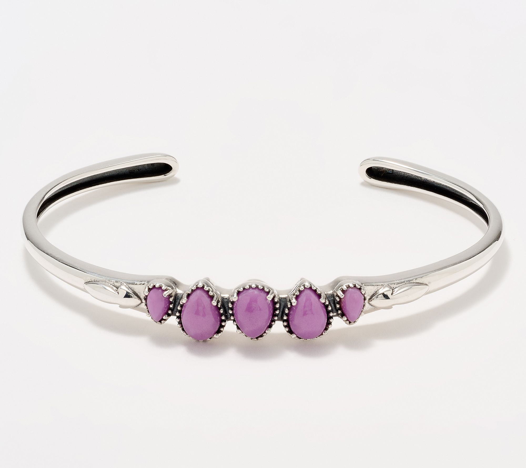 American West Sterling Five Pear Gemstone Cuff