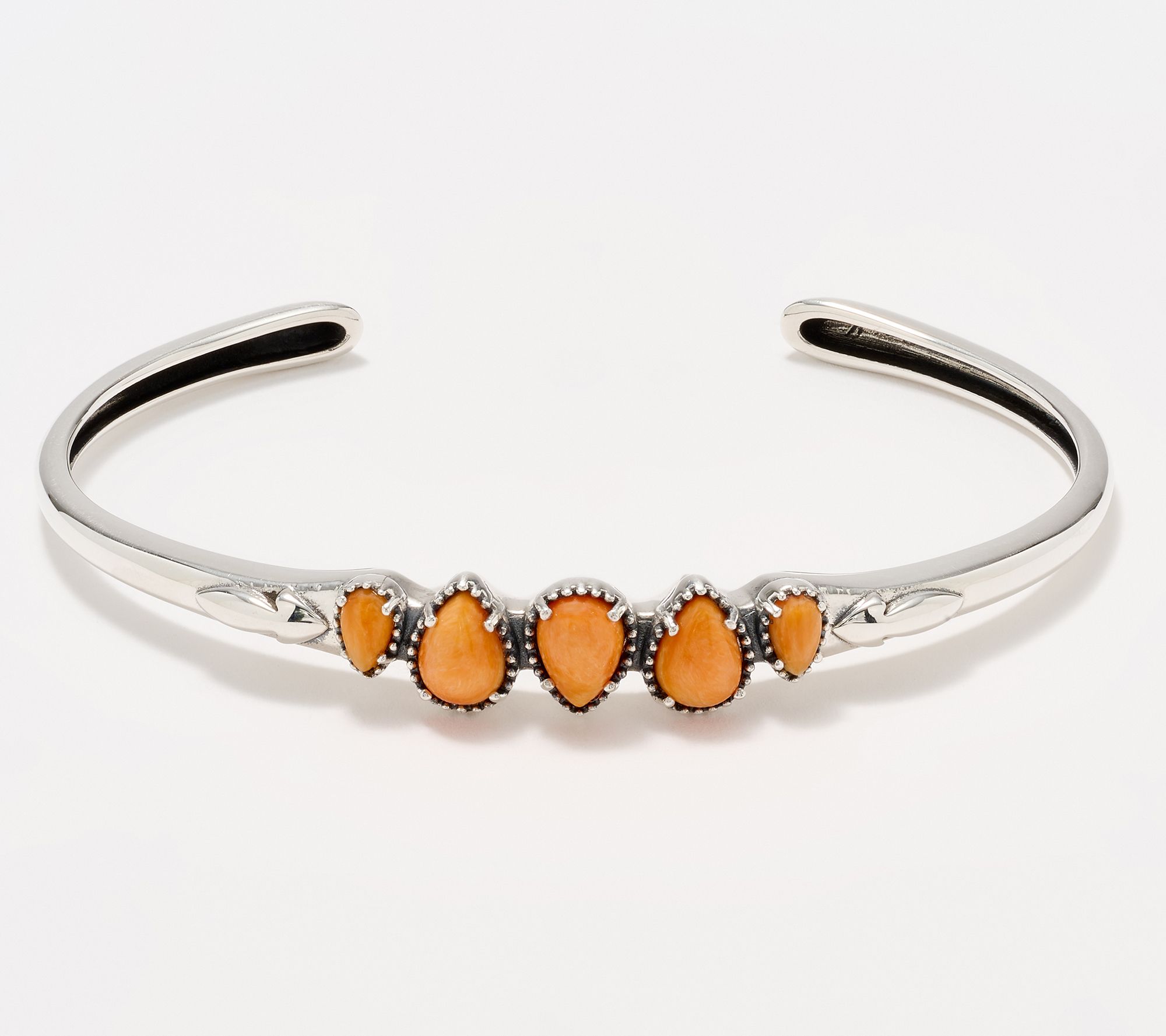 American West Sterling Five Pear Gemstone Cuff