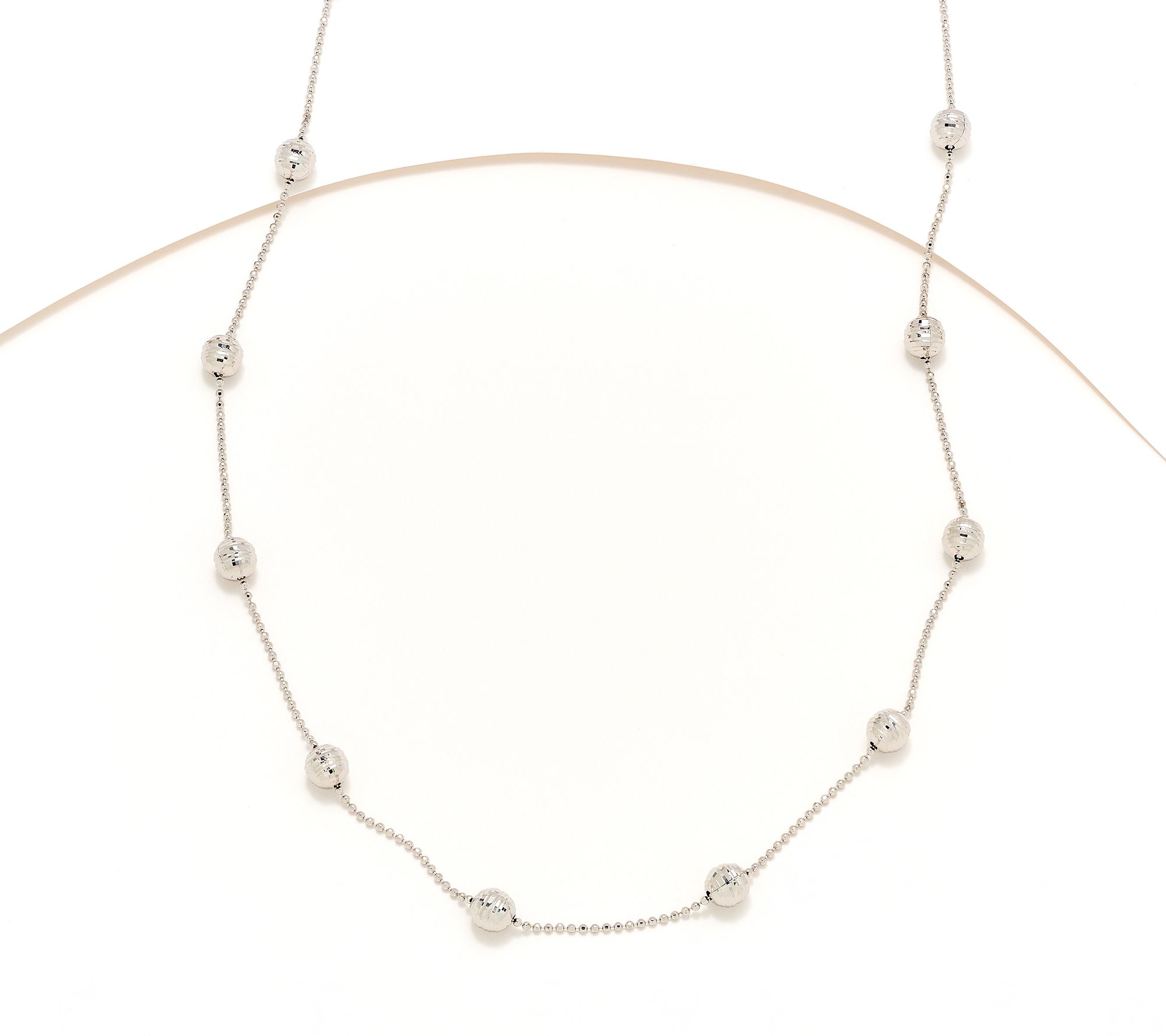 "As Is" David Markstein 20" Sterling Bead Stations Chain Necklace