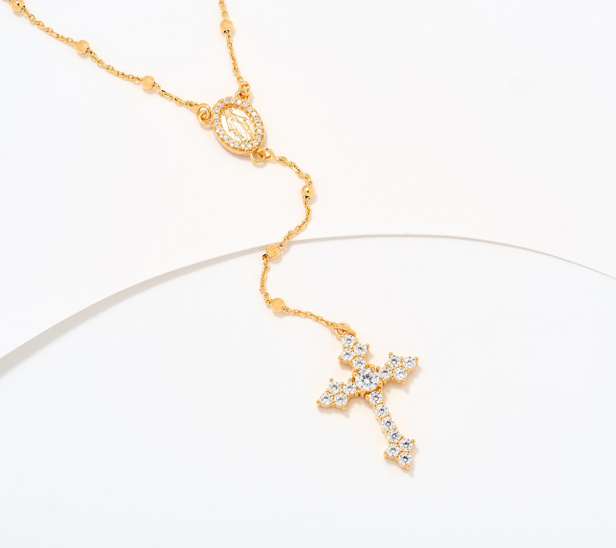 "As Is" Diamonique Italia Rosary Necklace, Sterling Silver