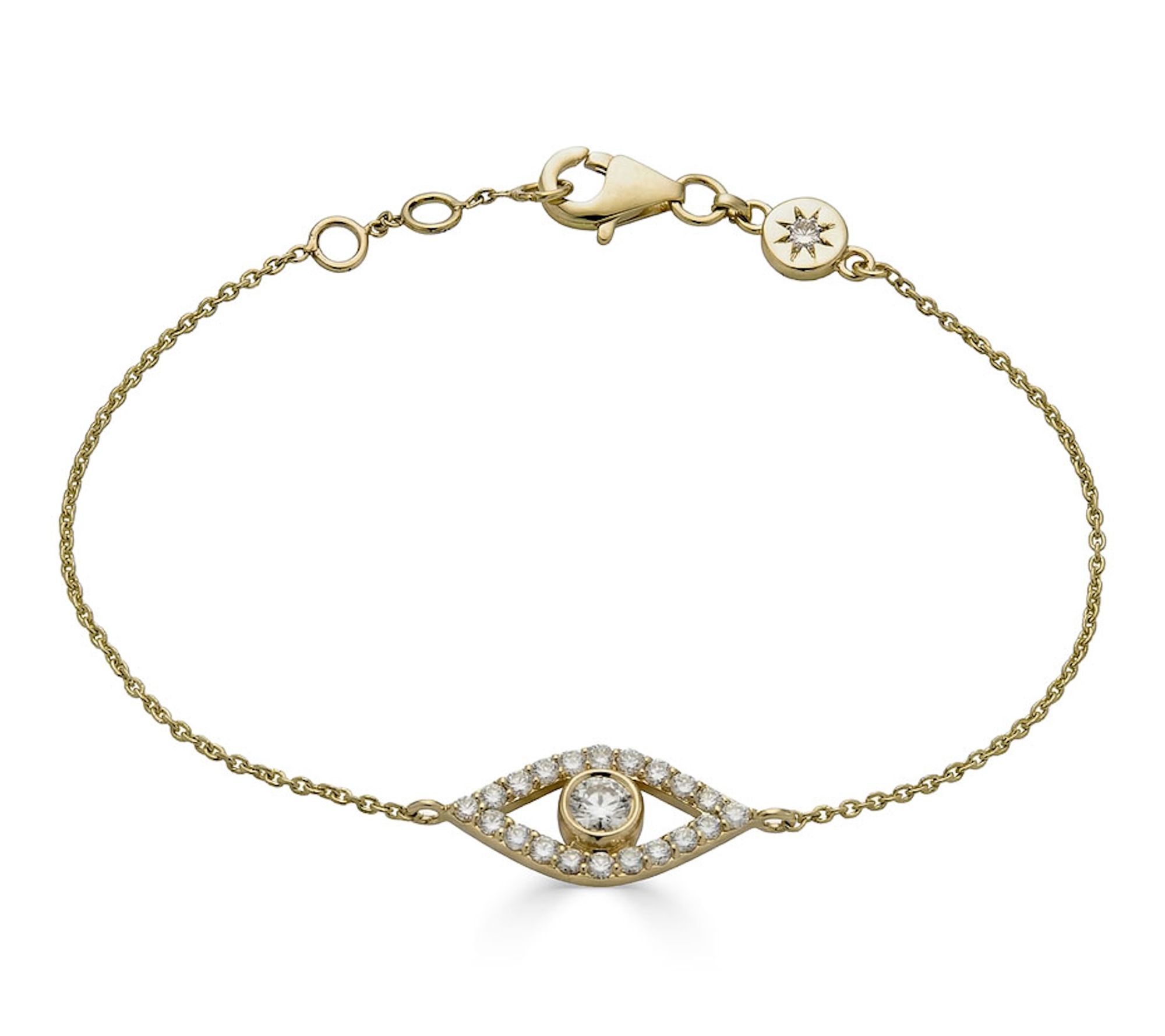 Vida Lab Diamonds 0.55 cttw Evil Eye Bracelet,14K Gold