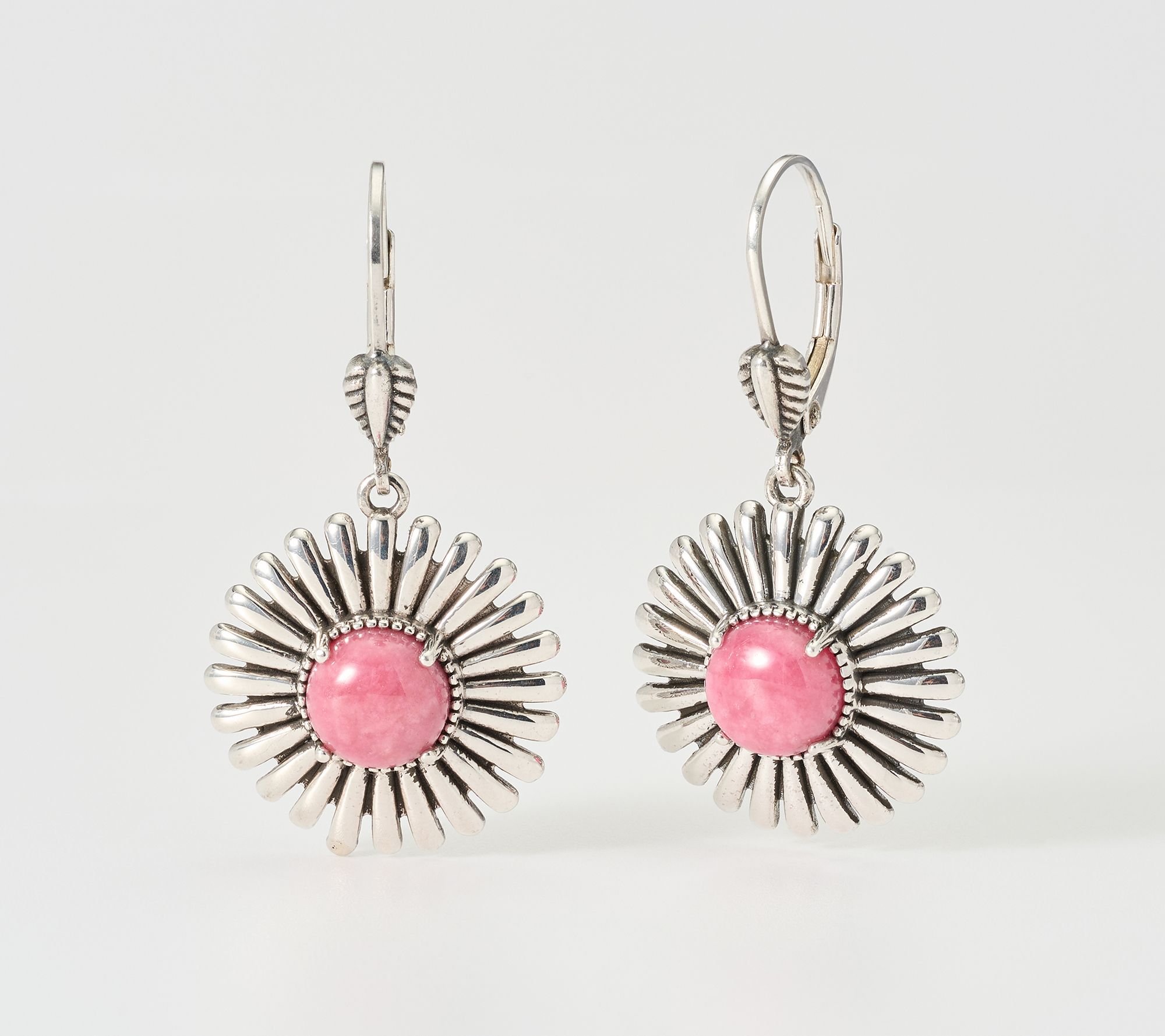 American West Sterling Silver Concha Ray Gemstone Earrings