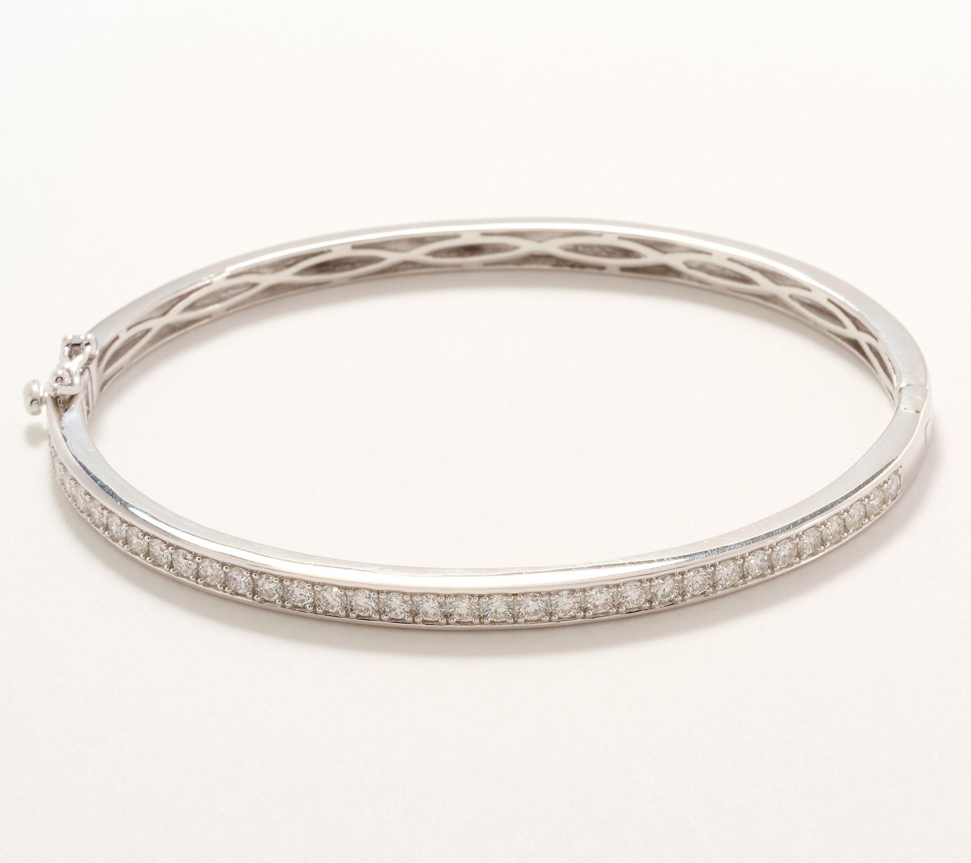 "As Is" Fire Light Lab Grown Diamond 1.40 ct Tennis Bangle, Sterling Silver