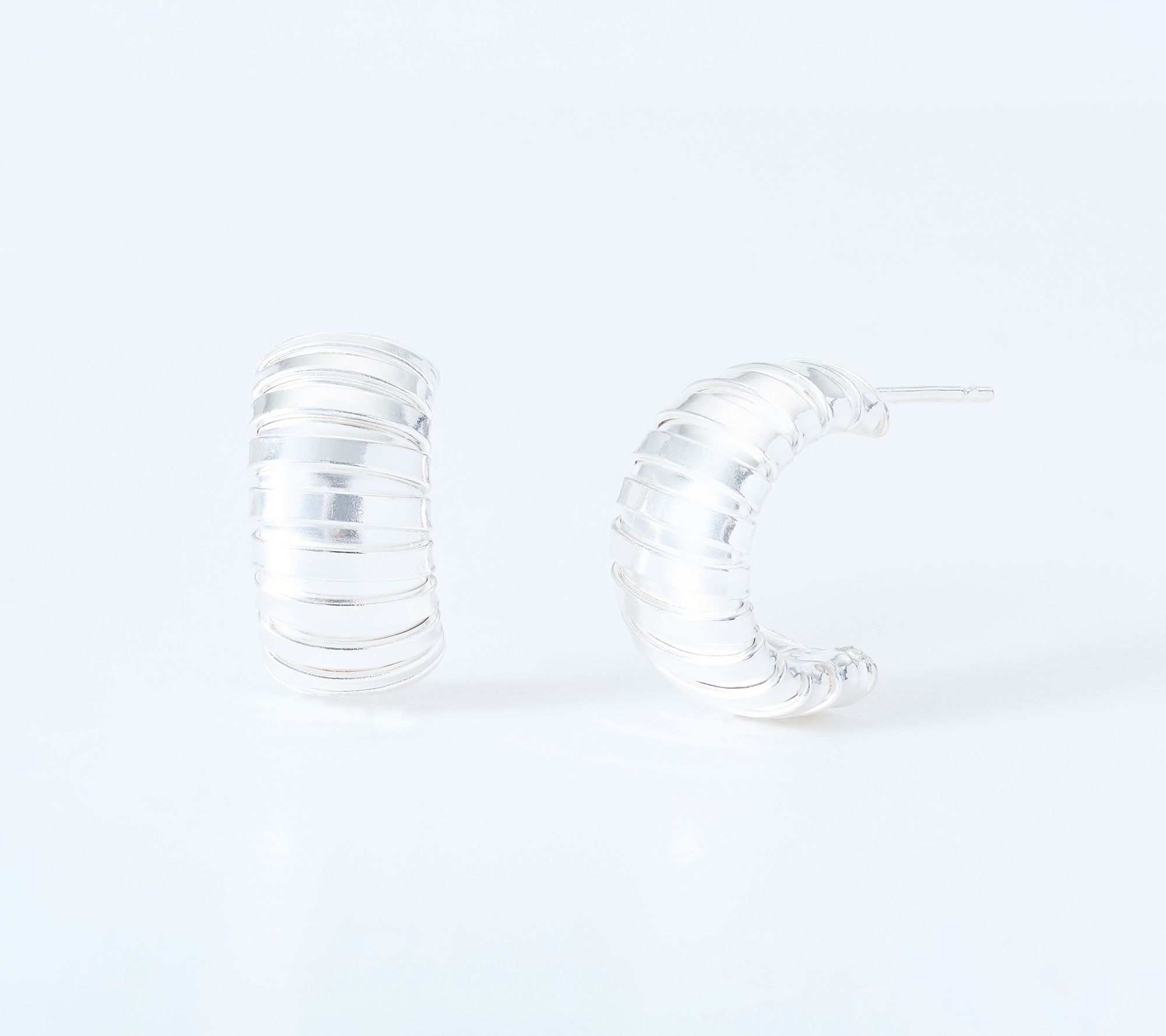 Ultrafine 950 Silver 1/2" Tubogas Hoop Earrings