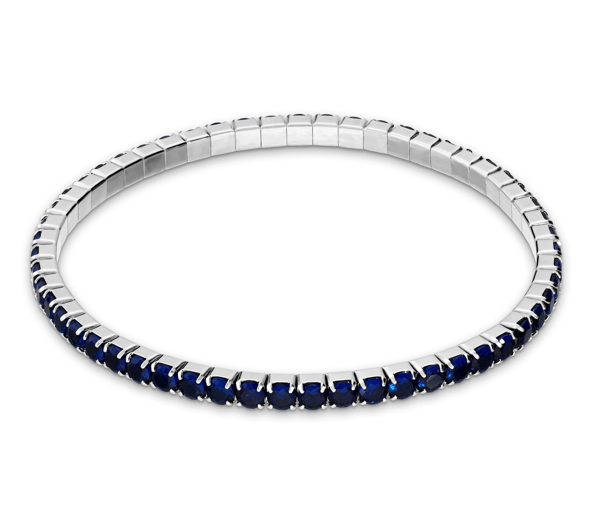 Diamonique Italia Bronze Elastic Gemstones Tennis Bracelet