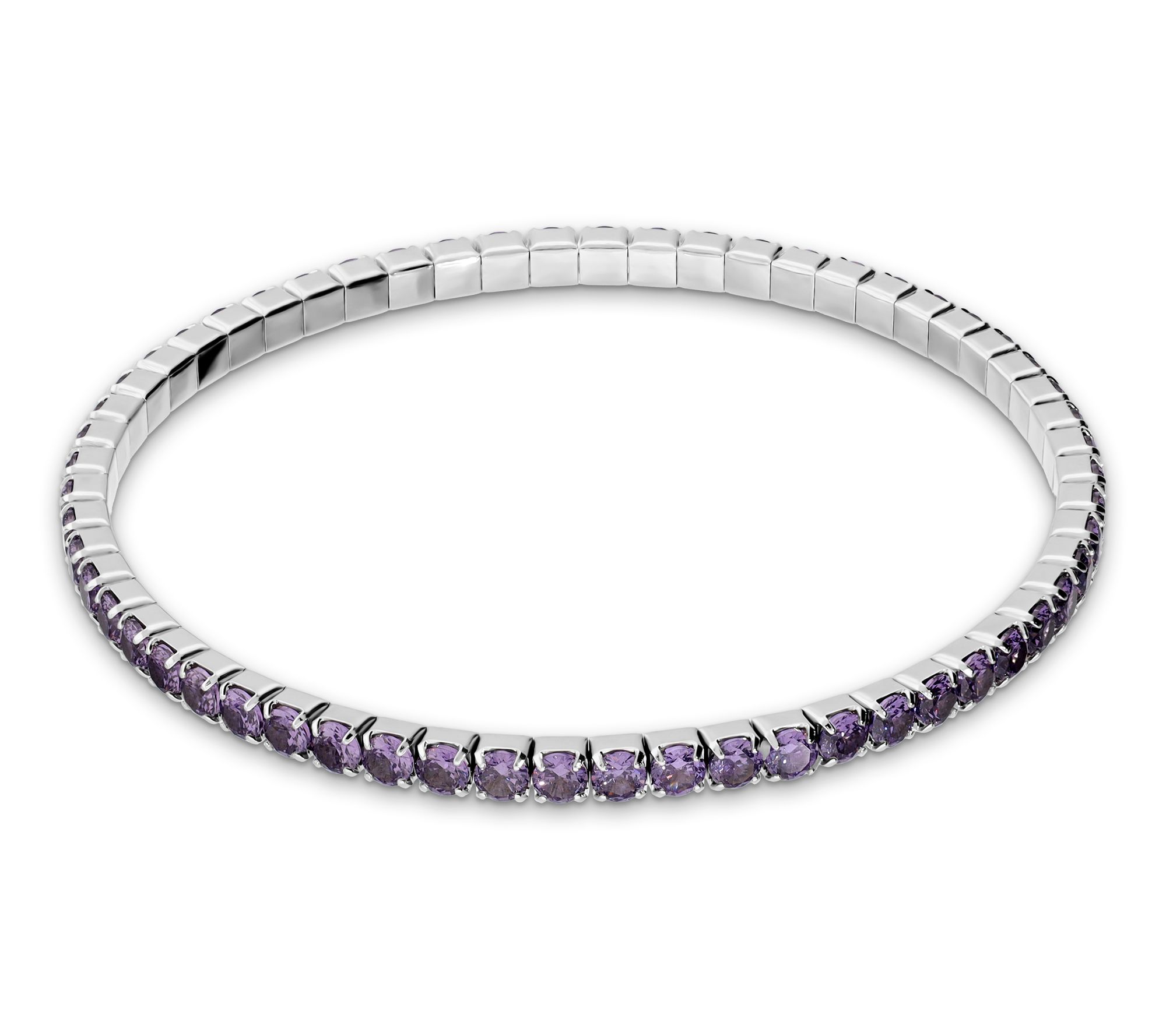 Diamonique Italia Bronze Elastic Gemstones Tennis Bracelet