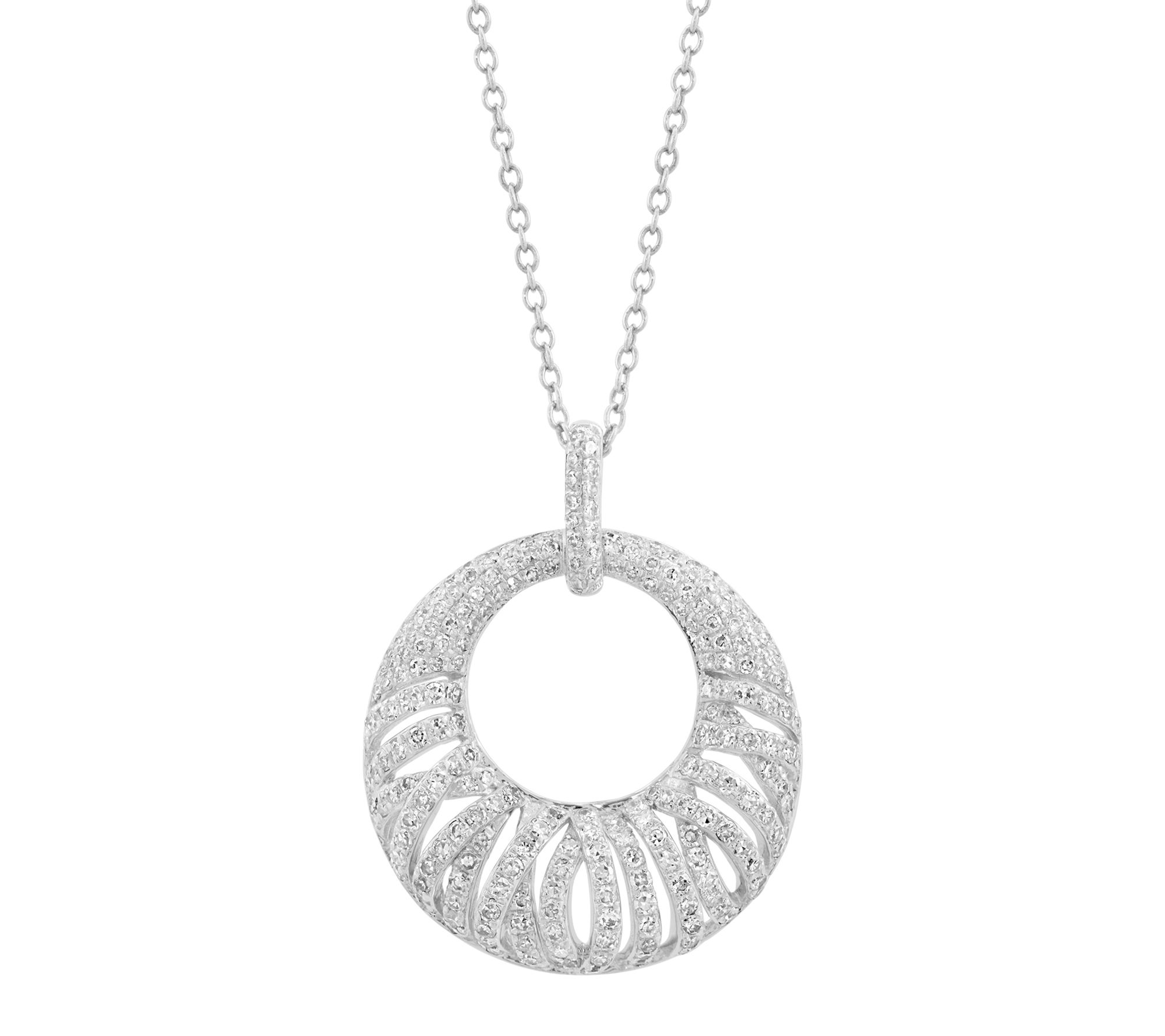 Effy Diamond Open Circle Pendant w/ Chain, 14KWhite Gold