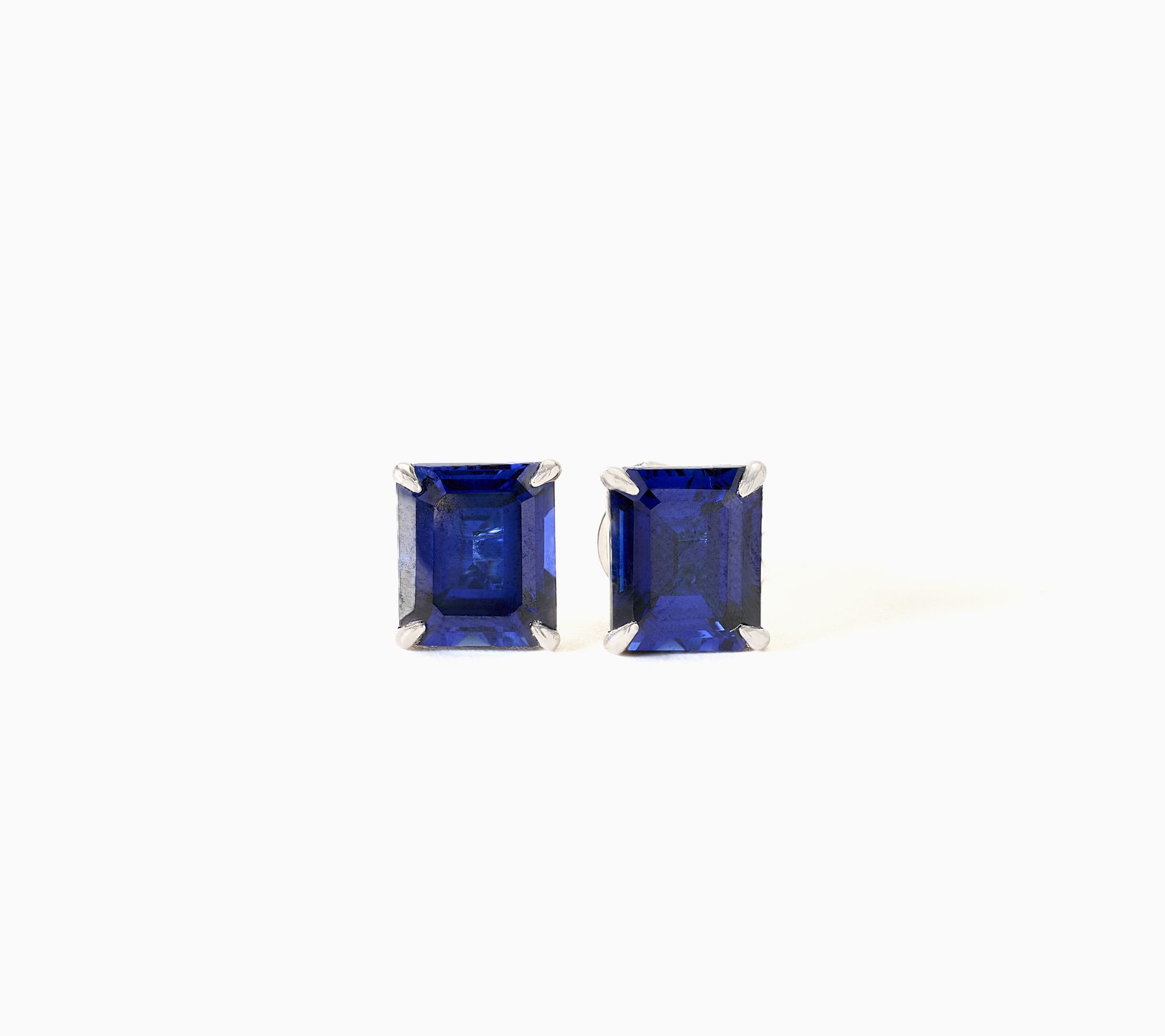 Gemistry Lab Grown Precious Gemstone Emerald Studs Sterling Silver