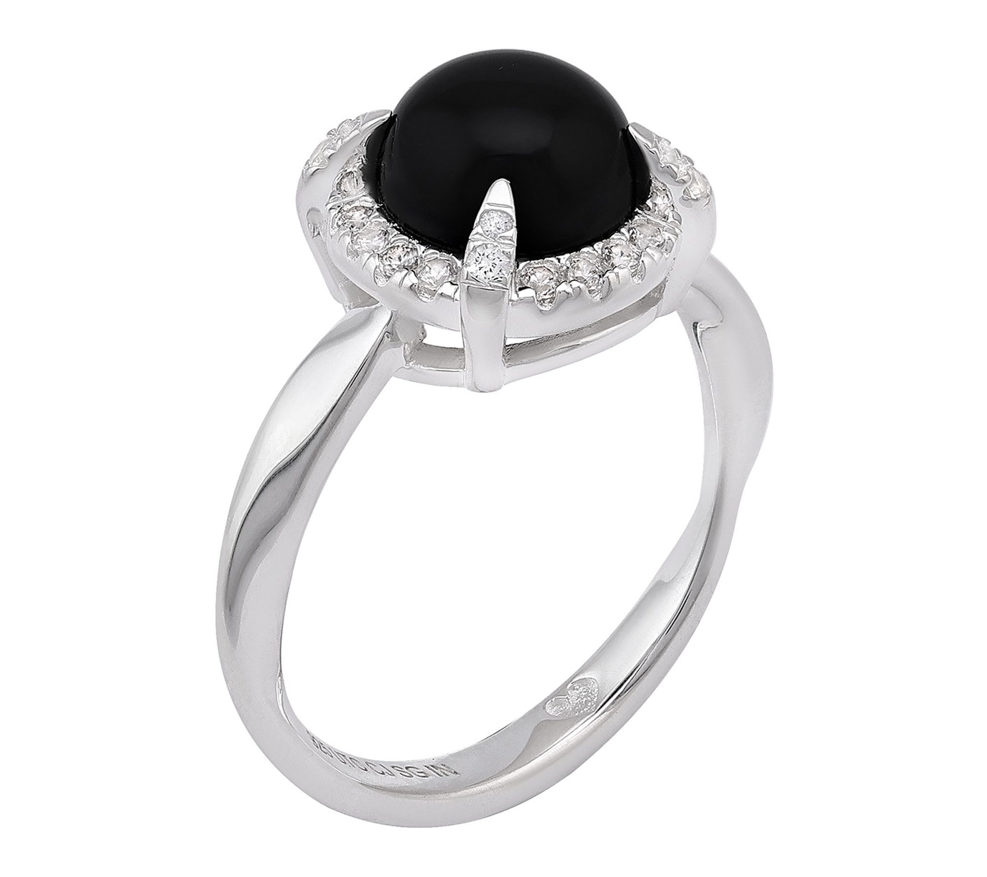 Christian James by Scott Grimes Onyx Halo Ring,Sterling
