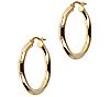 Italian Gold Polished 1" Round Hoop Earrings, 14K Gold