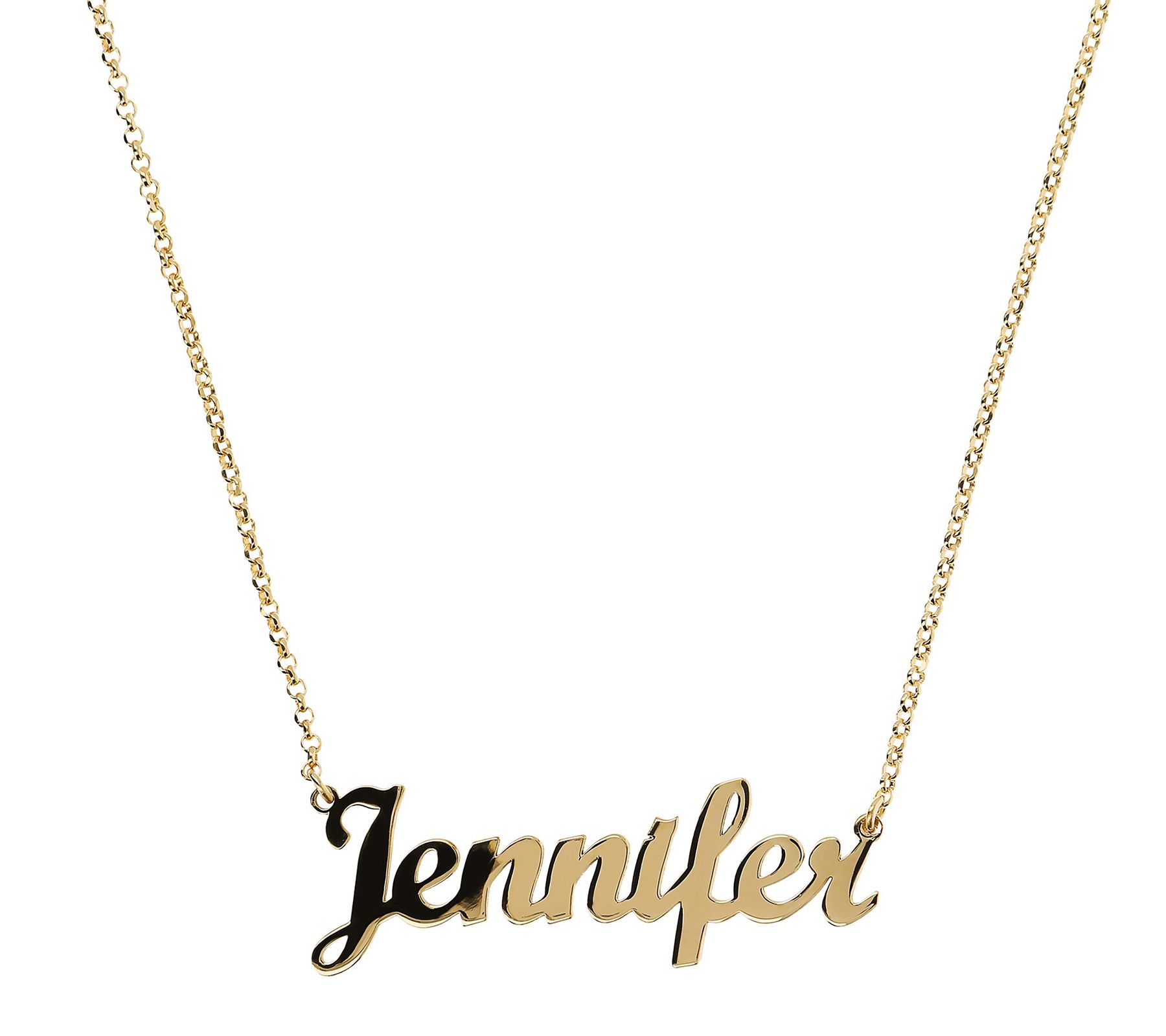 Veronese 18K Clad Personalized Polished NameNecklace - QVC.com