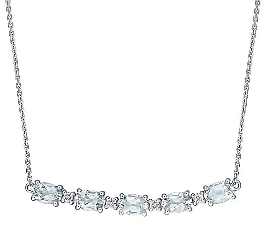 Bellini 14K 2.00 cttw Aquamarine & 1/8 cttw Diamond Necklace