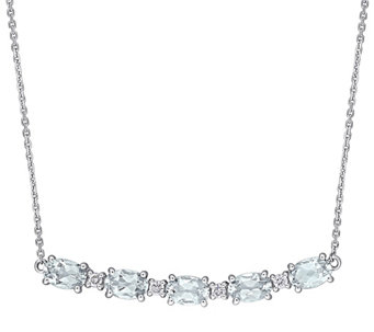 Bellini 14K 2.00 cttw Aquamarine & 1/8 cttw Diamond Necklace - J486384
