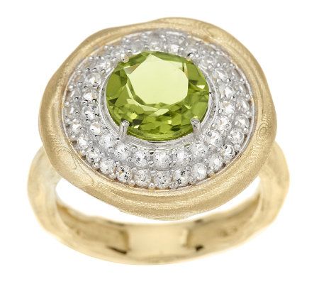 Adi Paz 2.00ct tw Peridot & White Topaz Ring 14K Gold - QVC.com