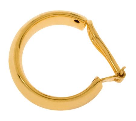 Veronese 18K Clad Polished Round Wedding Band Hoop Earrings - QVC.com