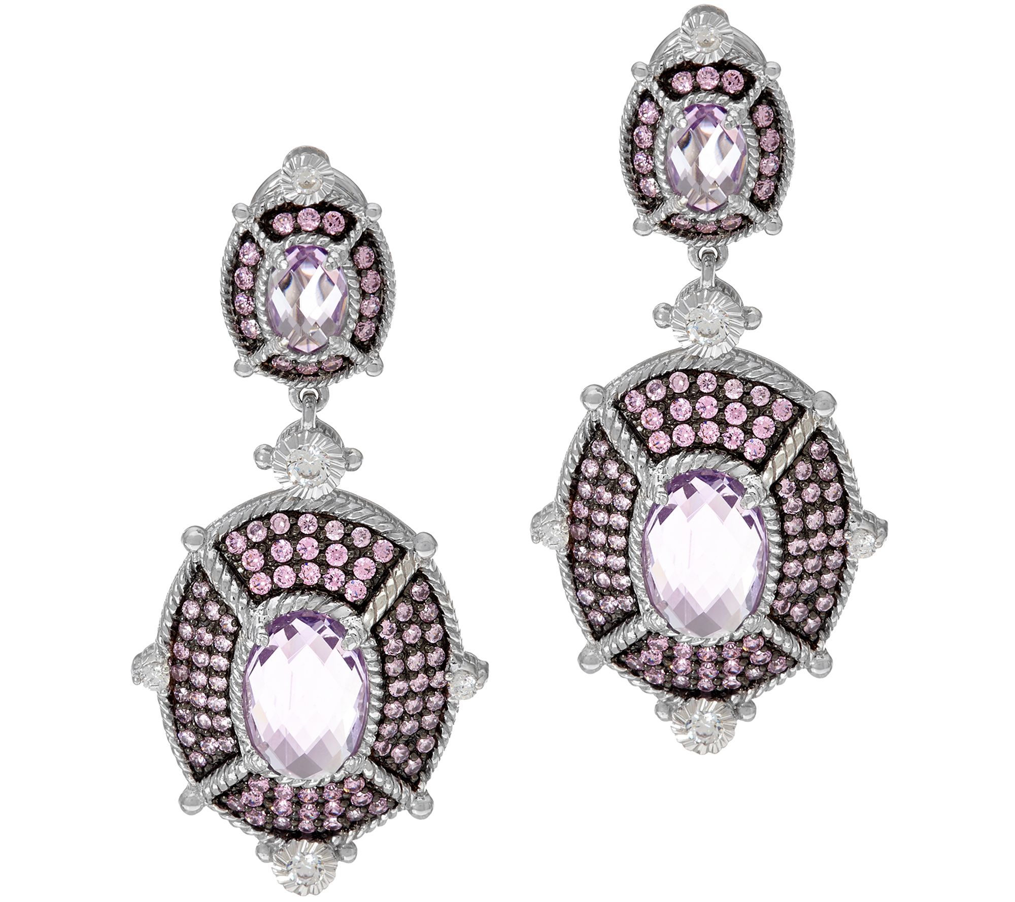 Judith ripka hot sale pink earrings