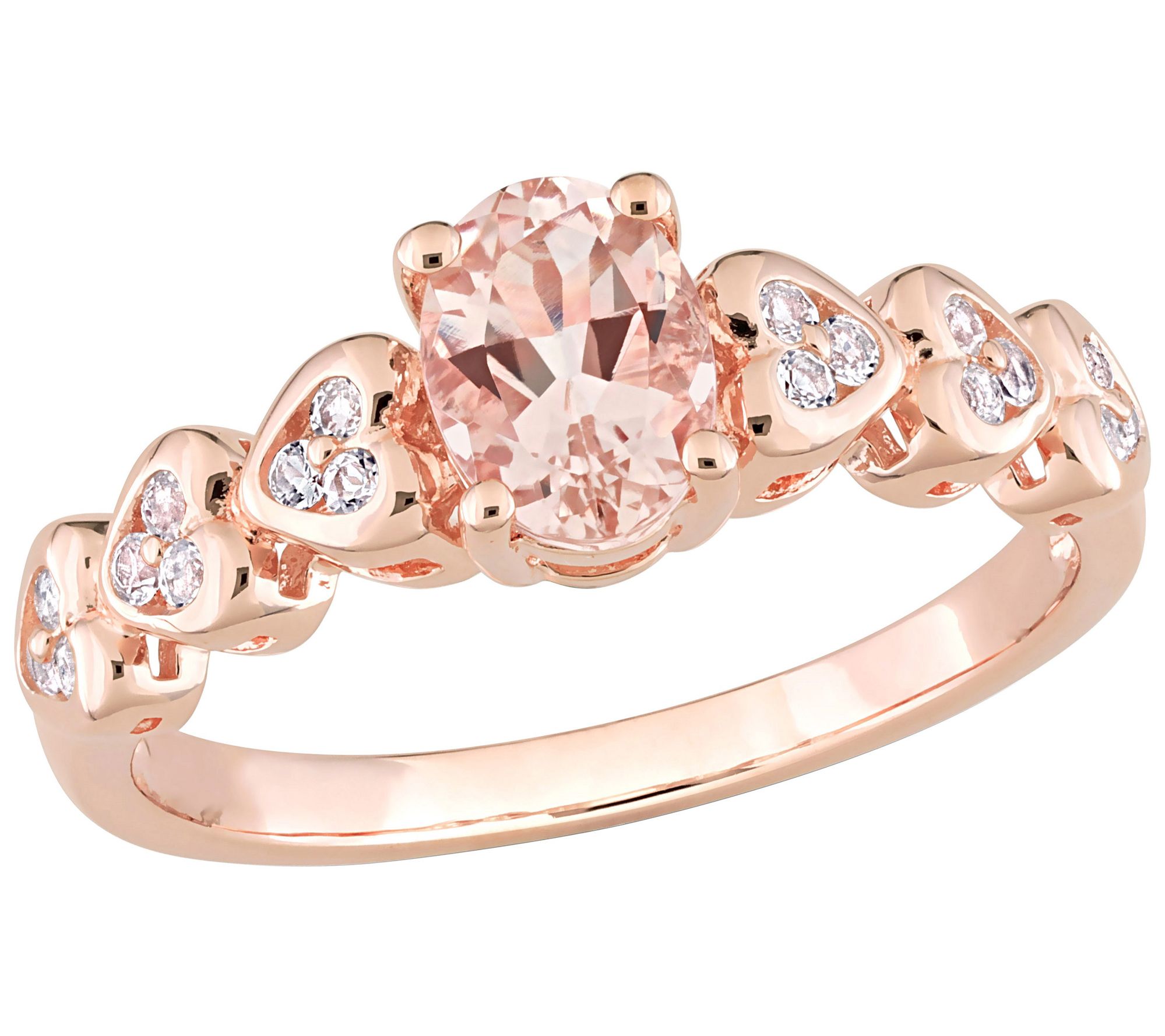 Qvc morganite rose gold on sale ring