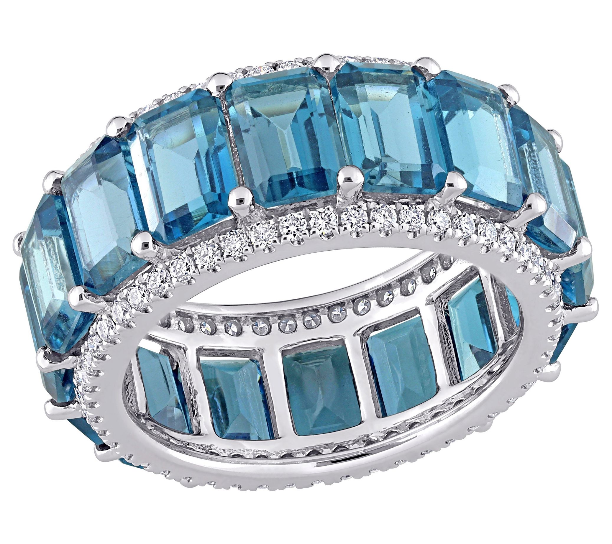 Bellini 11.90 cttw Blue Topaz & 0.60 cttw Diamond Ring, 14K