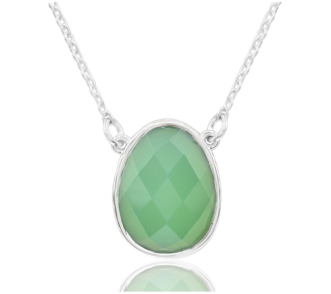 Sterling Silver Checkerboard Chalcedony Necklace