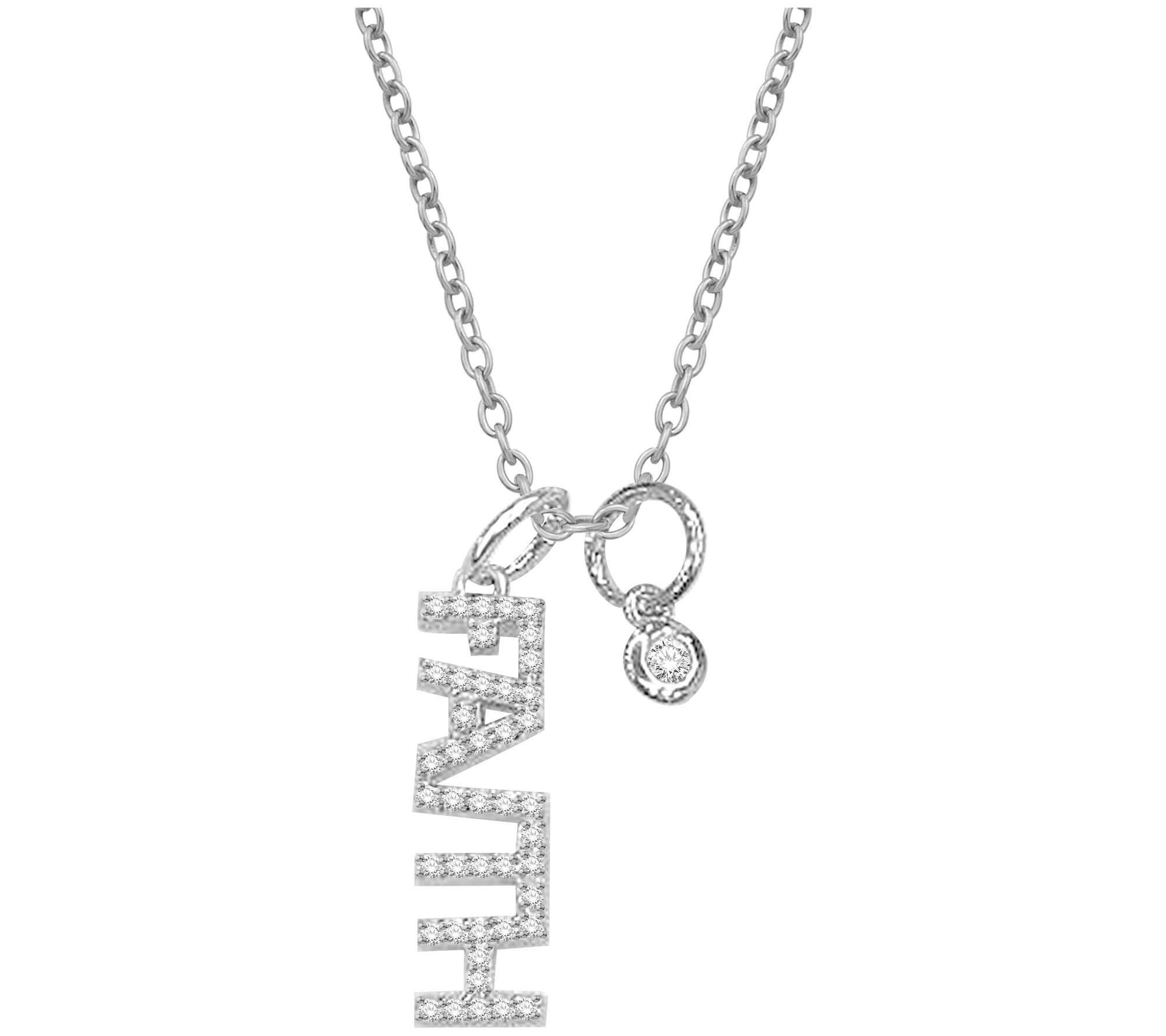 Accents by Affinity Diamond Faith Pendant w/ Chain, Sterling