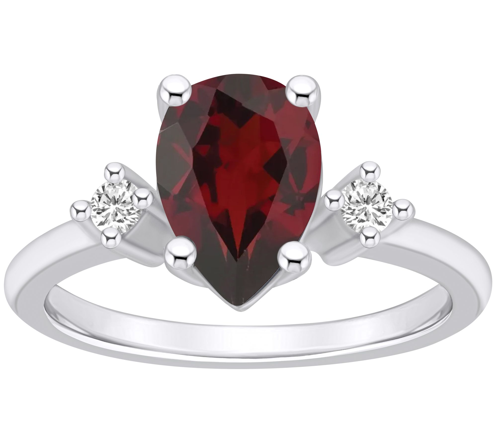 Affinity Gems Pear Gemstone & Diamond Ring, 14K White Gold
