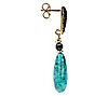 Veronese 18K Gold Clad Black Spinel & Turquoise Drop Earrings, 1 of 2