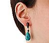 Veronese 18K Gold Clad Black Spinel & Turquoise Drop Earrings, 2 of 2