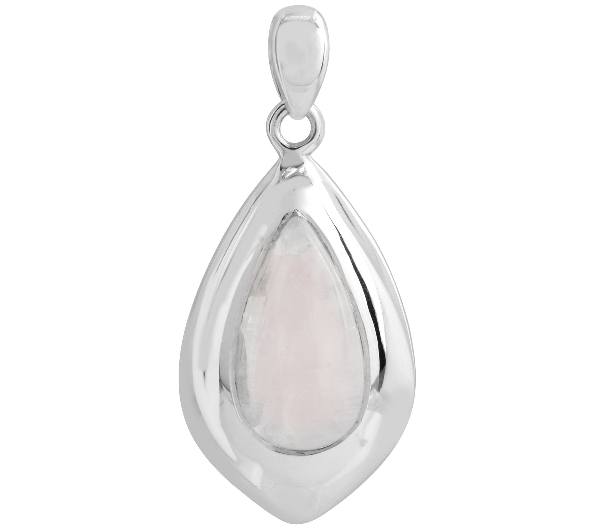Affinity Gems Rainbow Moonstone Solitaire Pendant, Sterling