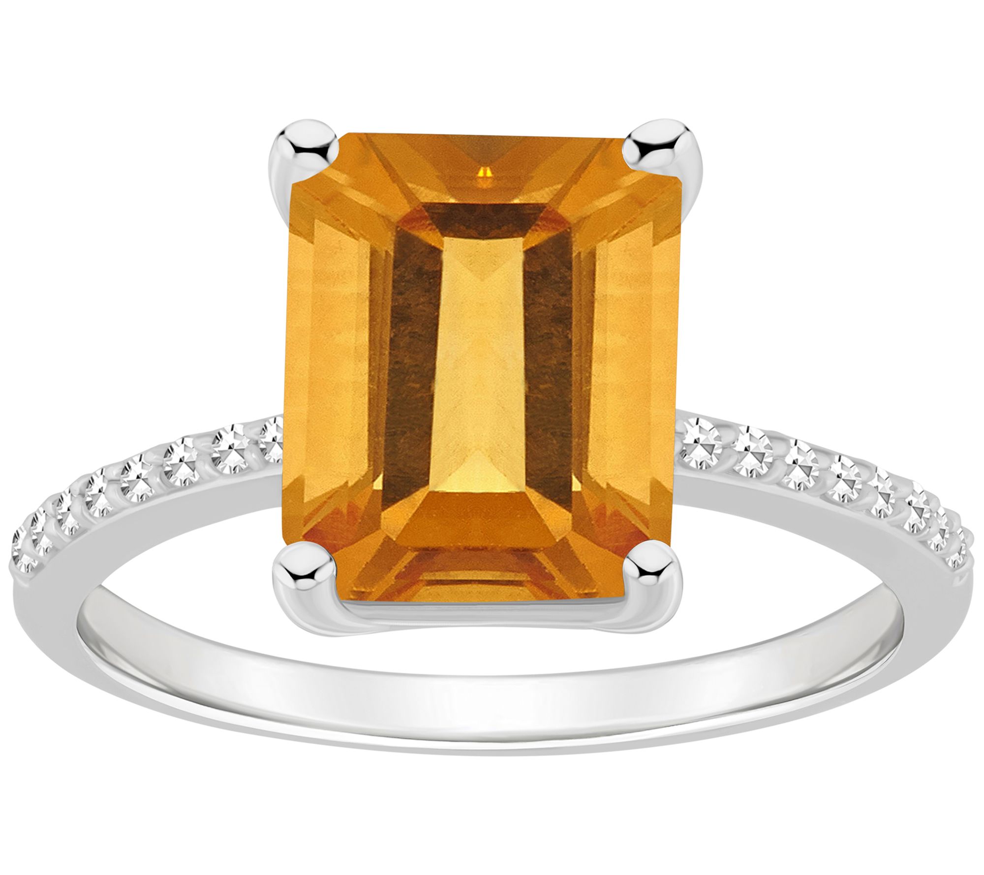 Affinity Gems Emerald Gemstone & Diamond Ring, Sterling