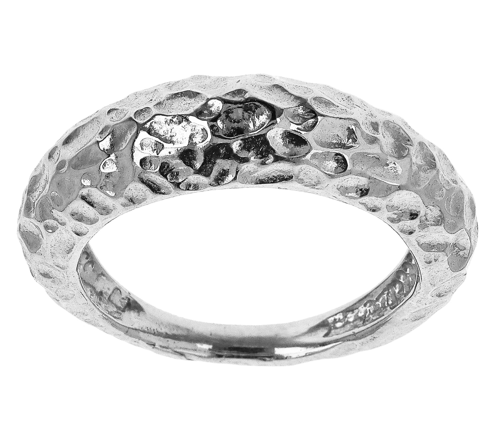 Bronzo Italia Graduated Hammered Band Ring